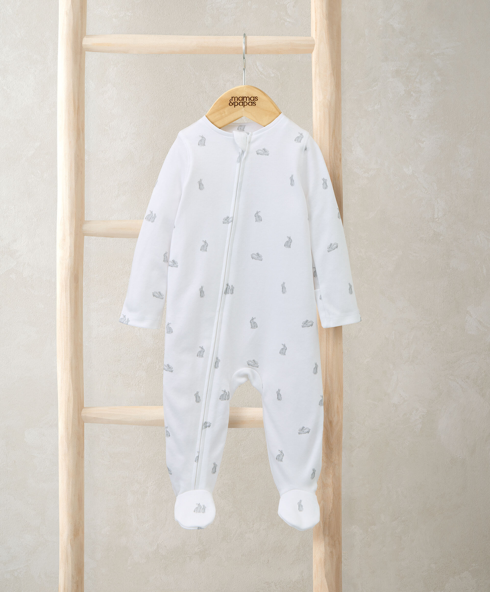 لباس قطعة واحدة بسحاب ونقشة أرنب image number 1