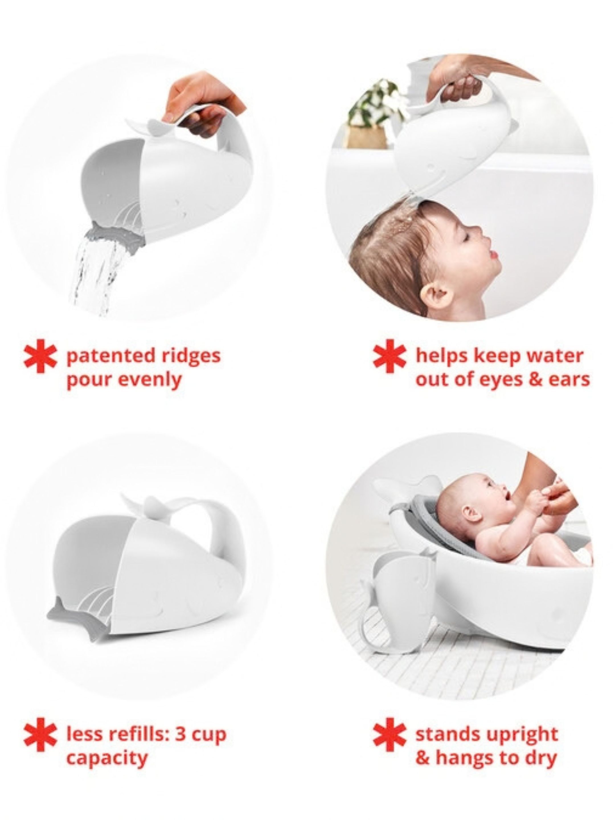 Bath Set - 2-Stage Bath with Lamb Hooded Towel, Rinser & Fine Silk image number 7
