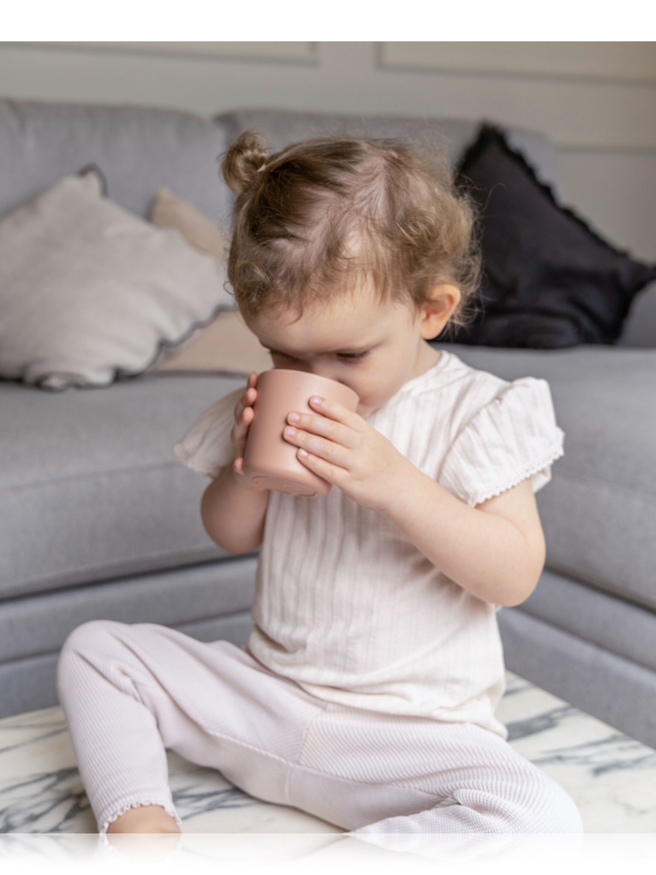 طقم أكواب من مواد حيوية من سيترون - 4 قطع بلون وردي/كريمي image number 3