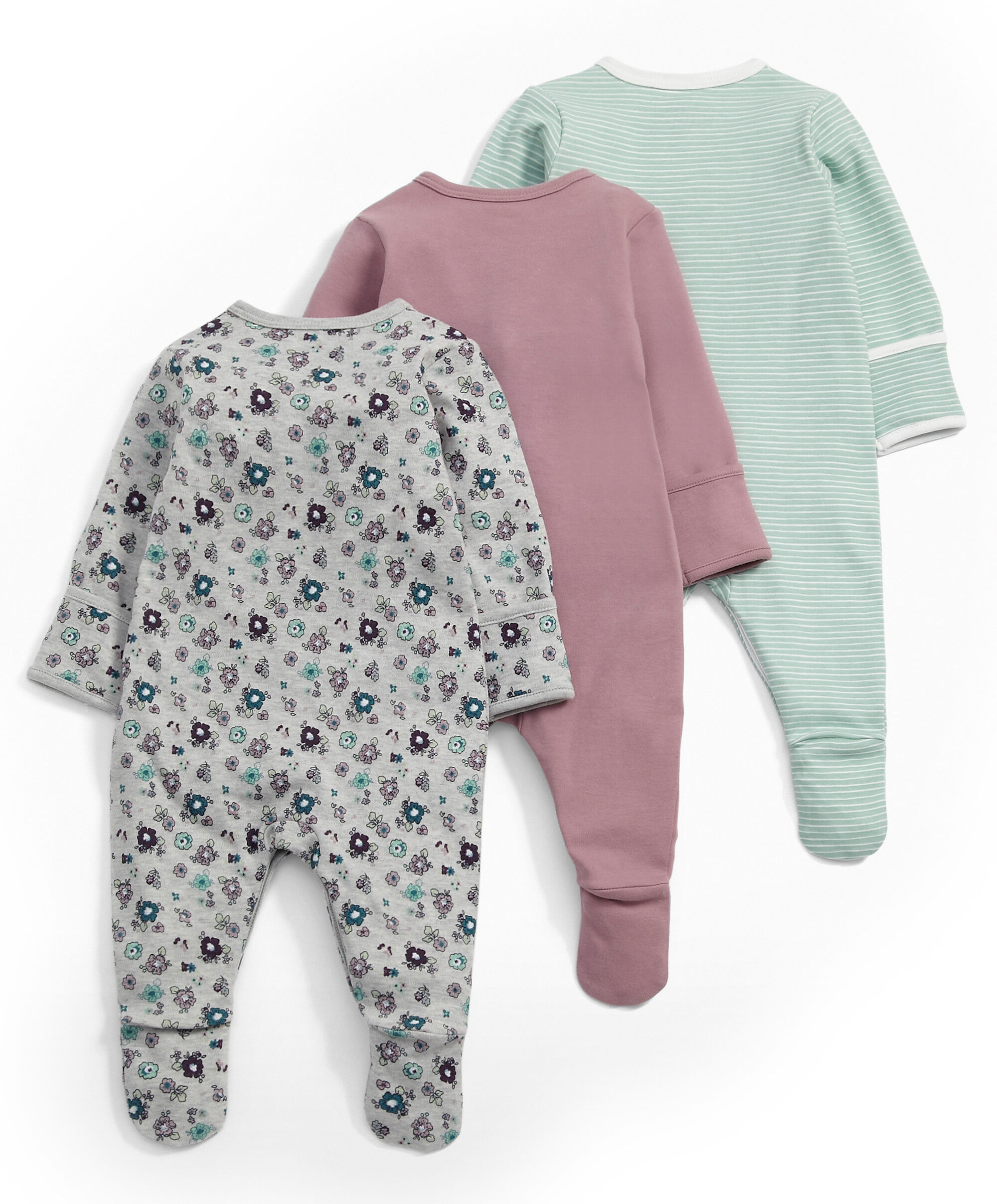 طقم لباس الكل في واحد بنقشة الزهور الرقيقة (طقم مكون من 3 قطع) image number 2