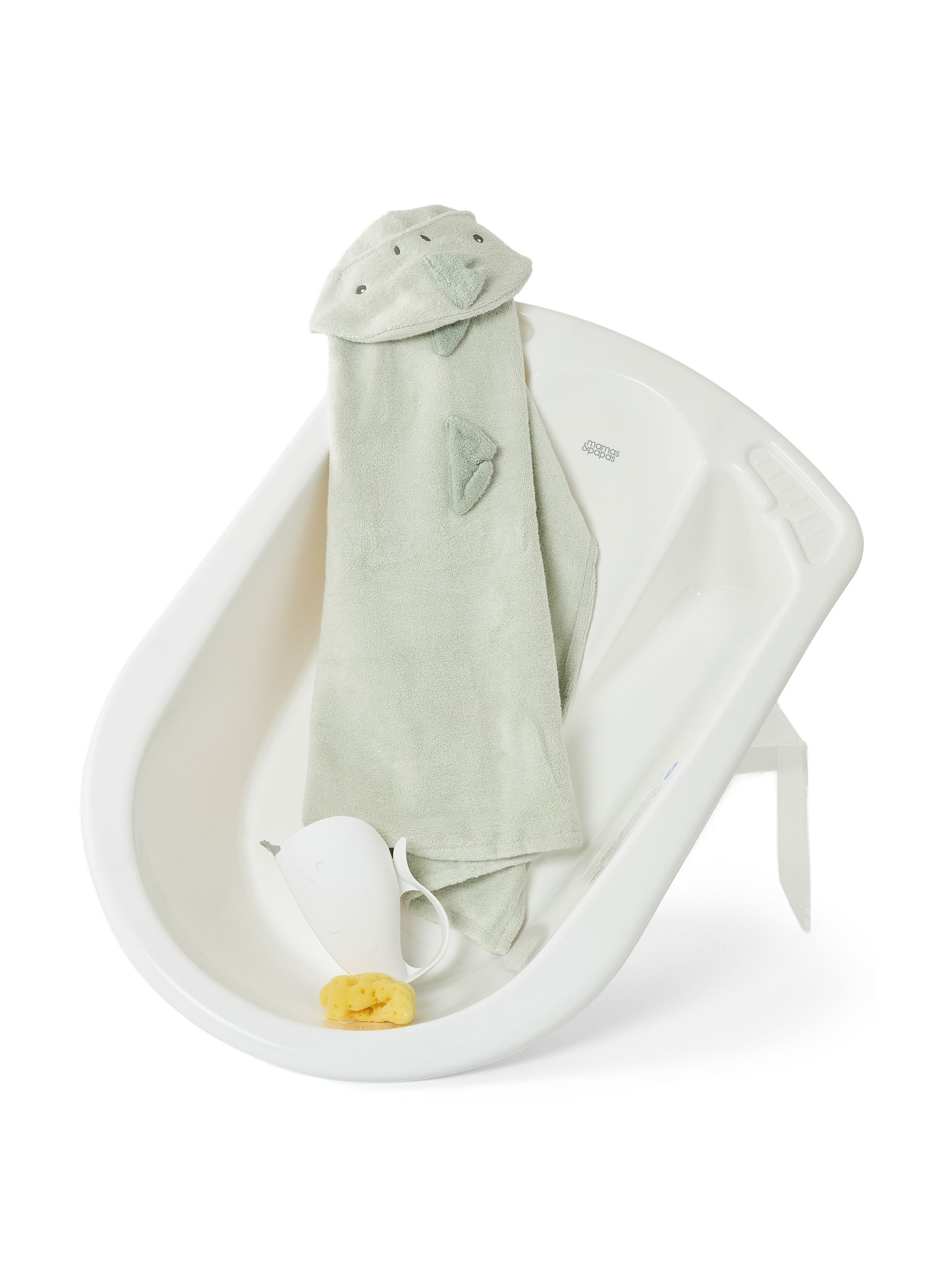 Bath Set - 2-Stage Bath with Dinosaur Hooded Towel, Rinser & Fine Silk image number 1