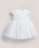 فستان ذو ياقة مصنوع من قماش منقط باللون الأبيض image number 2