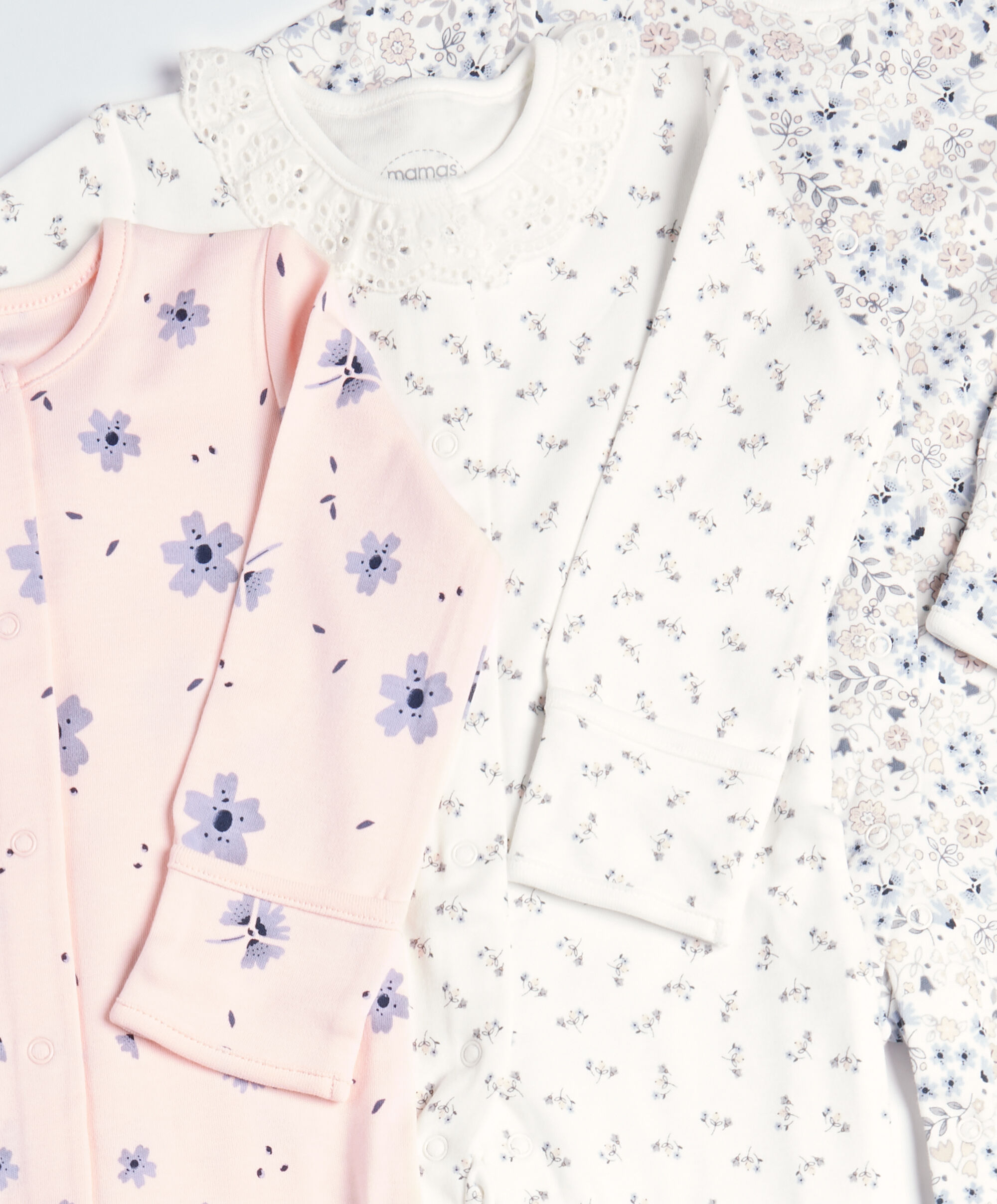 طقم بيجاما قطعة واحدة بنقشة زهور - 3 قطع image number 2