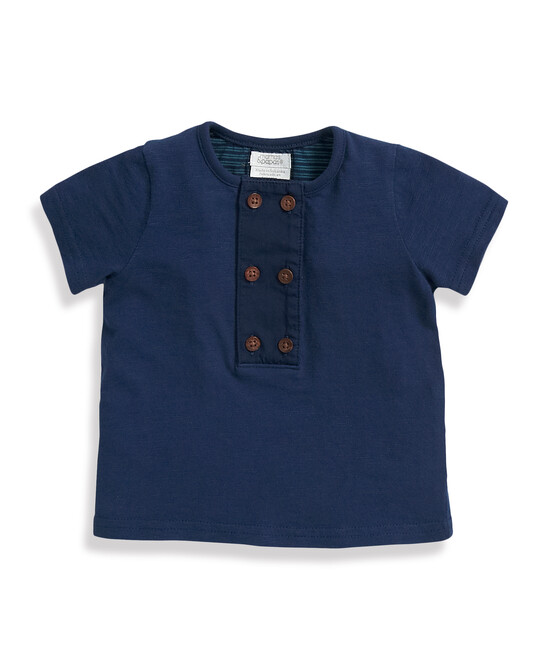 PLACKET TEE - NAVY 0-3:No Color:3-6 image number 1