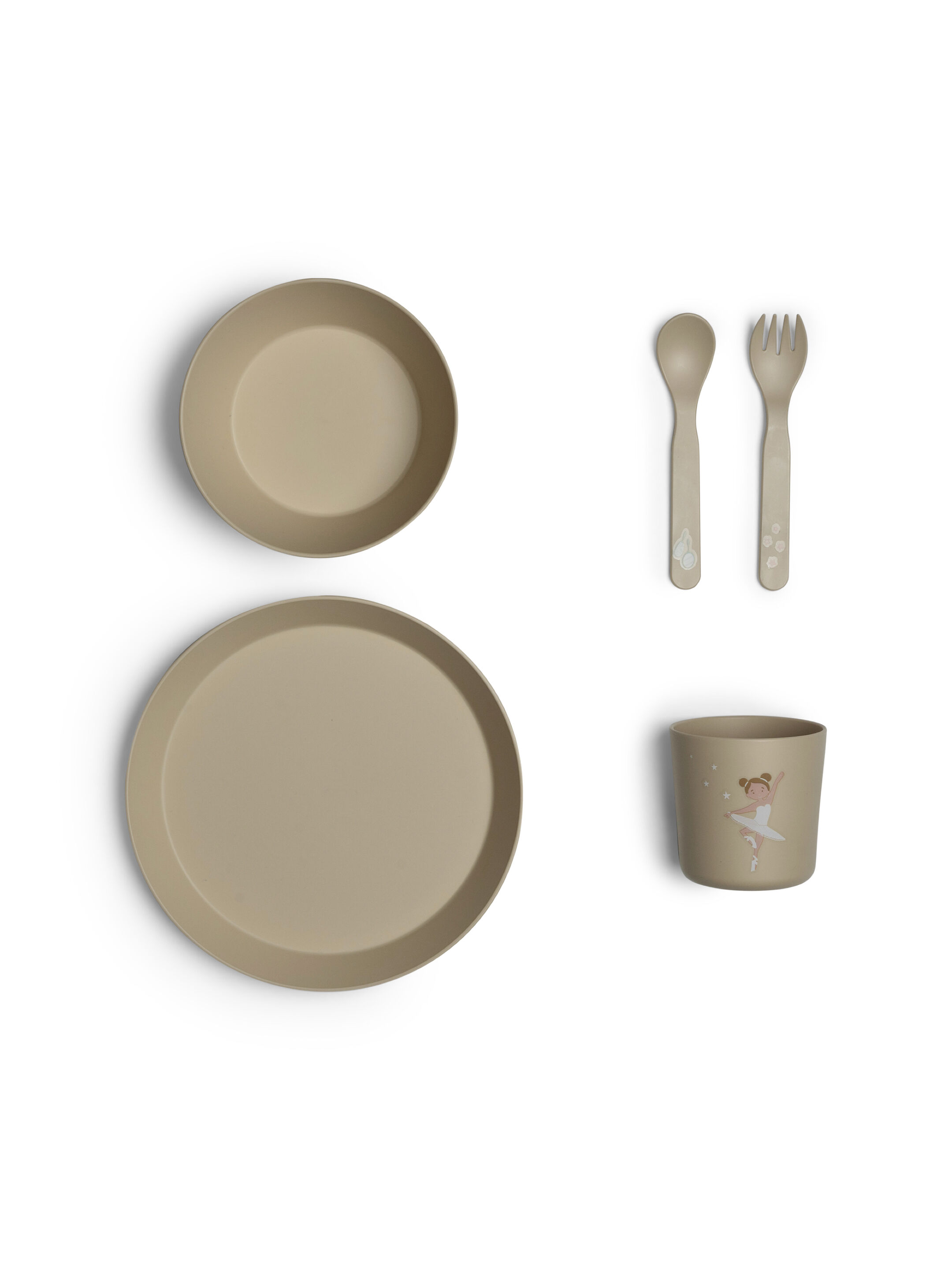 طقم أدوات مائدة من مواد حيوية من سيترون - نقشة راقصة باليه image number 3