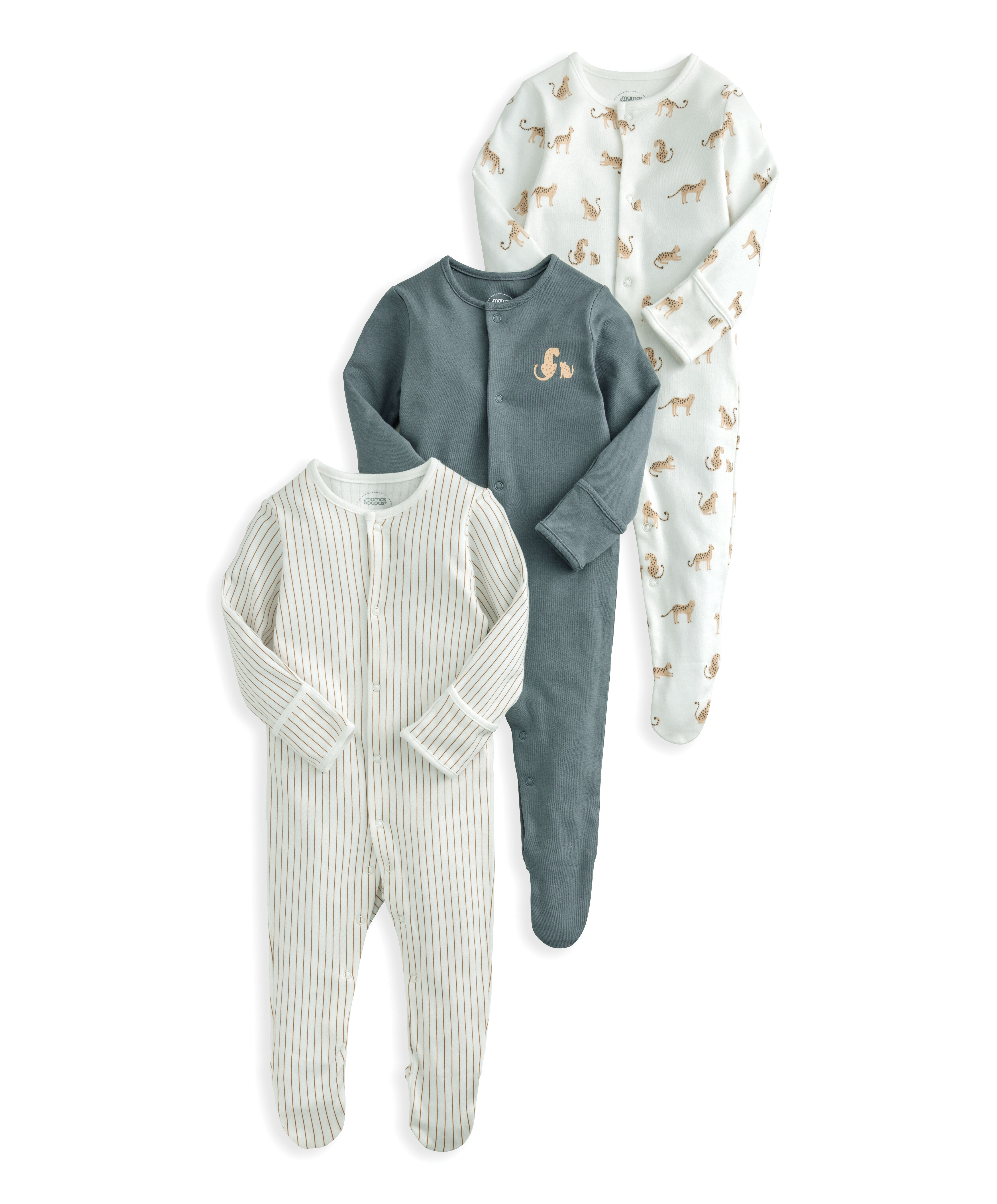 طقم بيجاما قطعة واحدة بنقشة فهد - 3 قطع image number 2