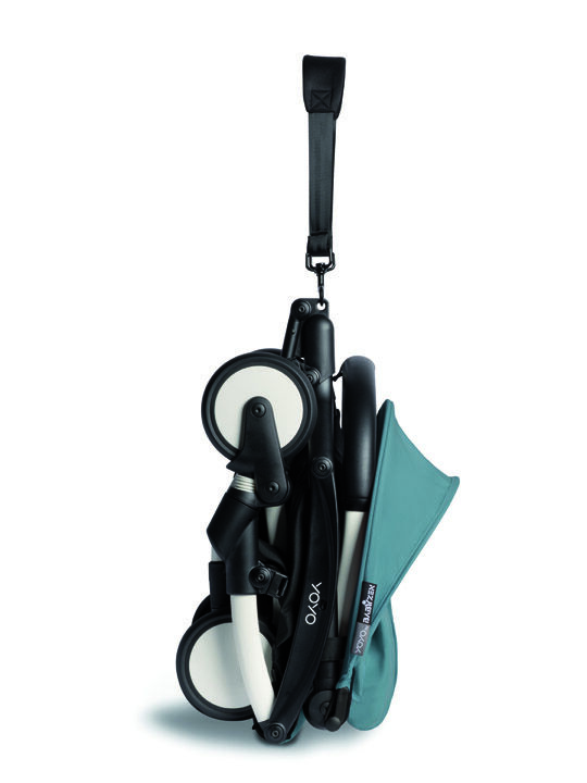 عربة أطفال بيبي زن يويو2 بهيكل أبيض ومجموعة مقعد عربة لعمر 6 شهور فأكثر أزرق image number 4