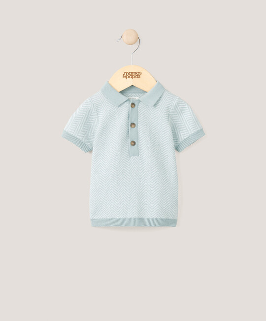 S/SLV KNIT POLO image number 1
