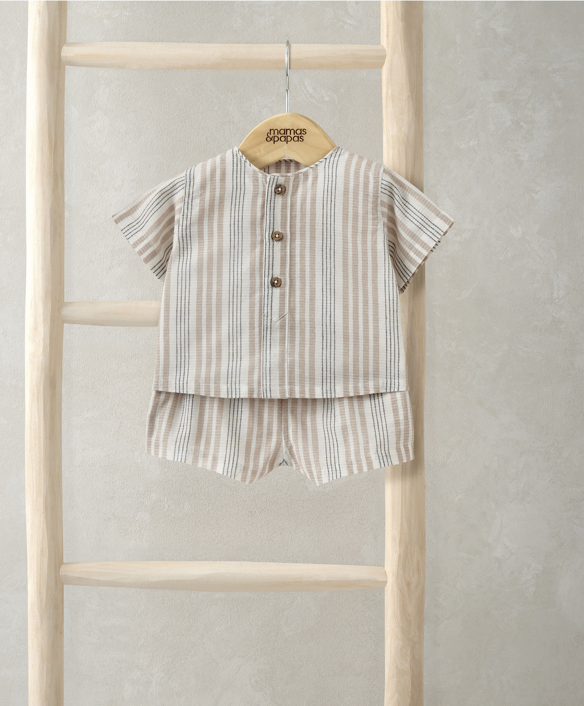 طقم بلوزة وشورت منسوج، قطعتين image number 1