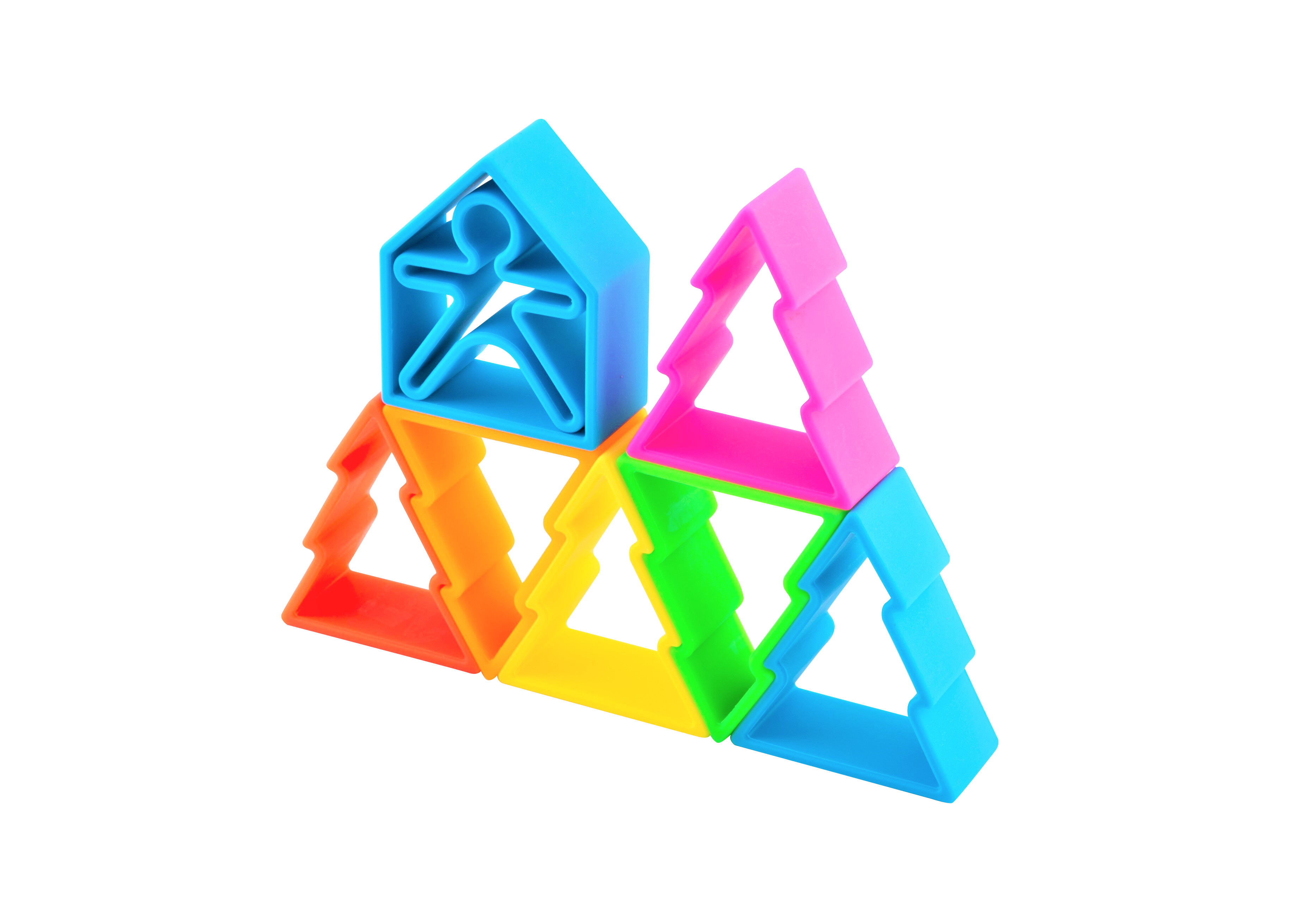 لعبة 6 أطفال + 6 منازل + 6 أشجار بألوان فاقعة من دينا image number 3