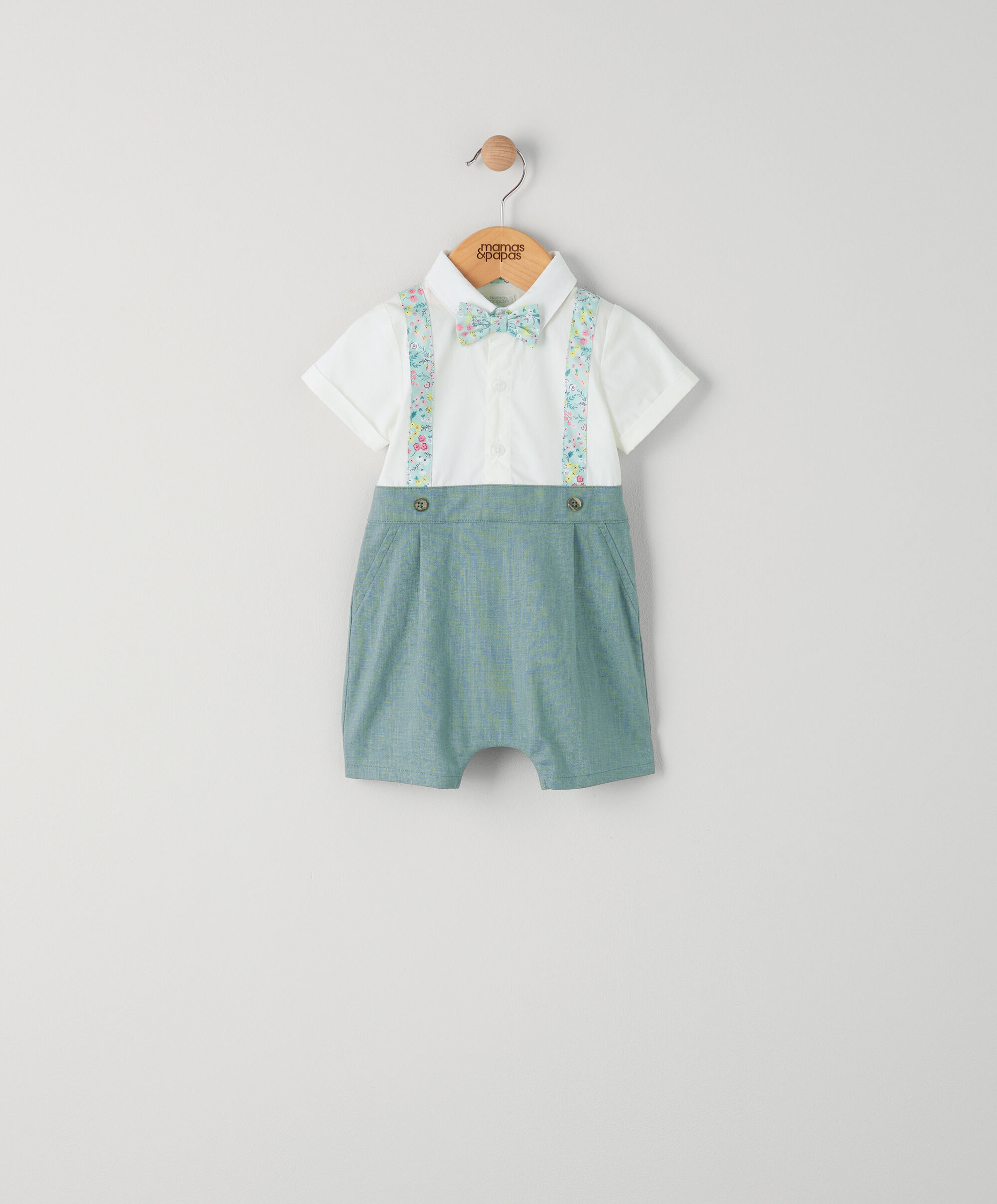 رومبر مزين بحمالات بنقشة زهور image number 1