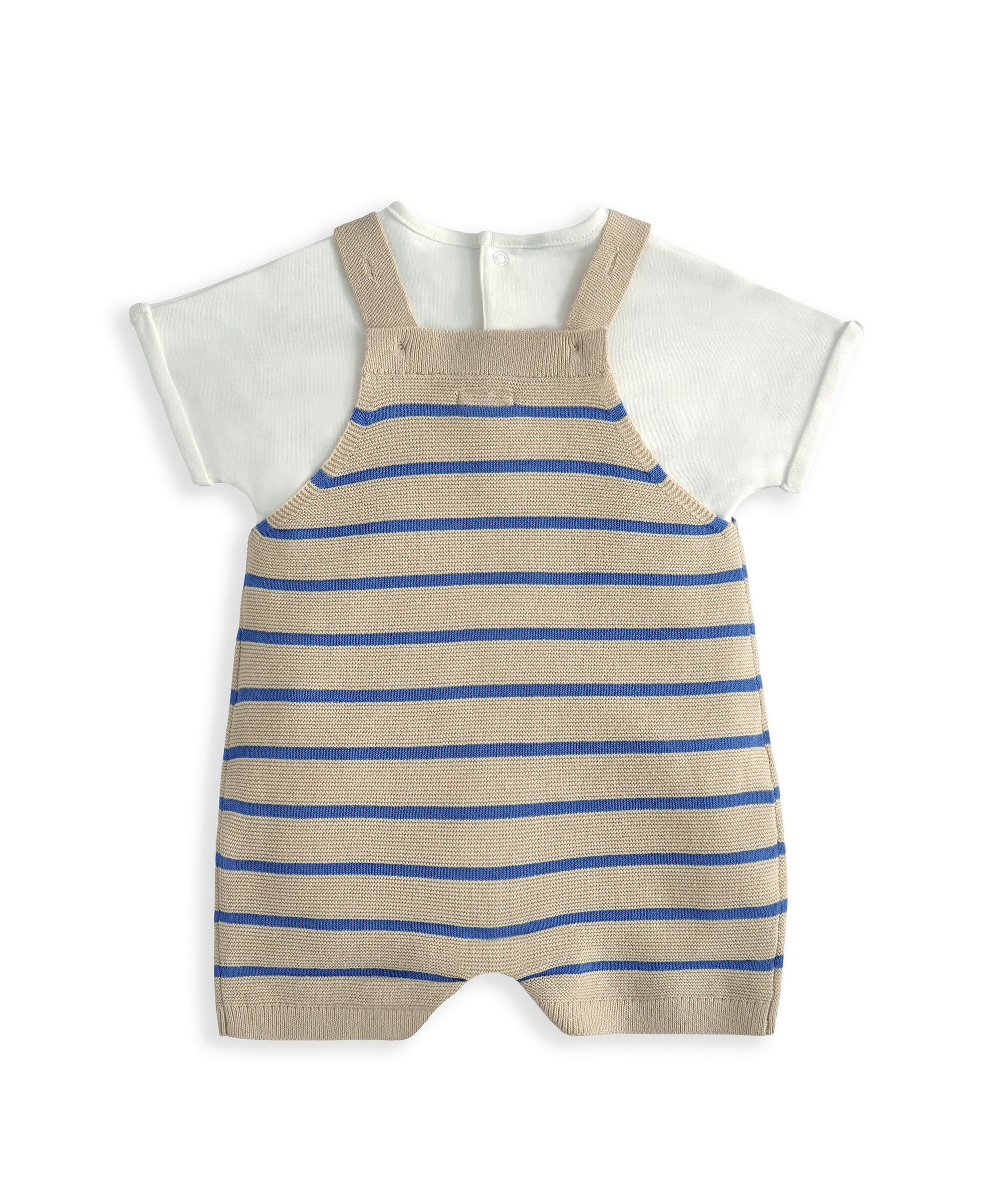 طقم دنغري وتيشيرت منسوج، قطعتين image number 3