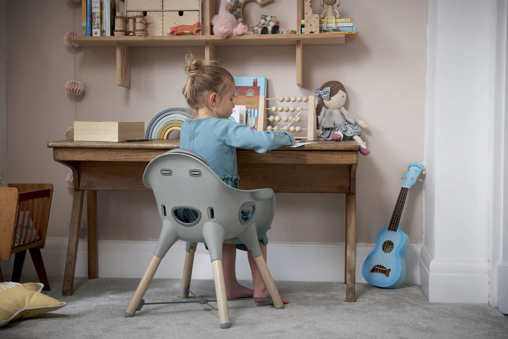 كرسي جوس مرتفع - رمادي image number 4