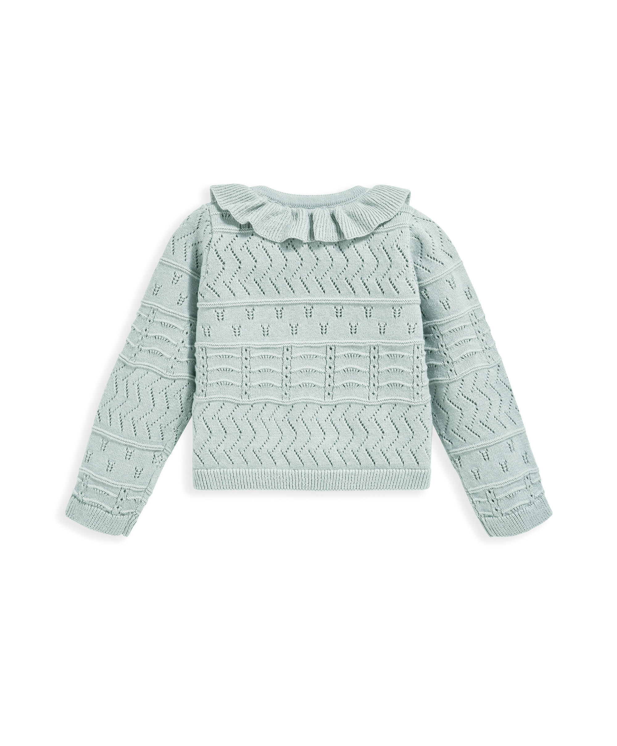 كارديغان بياقة كشكش - أخضر image number 3