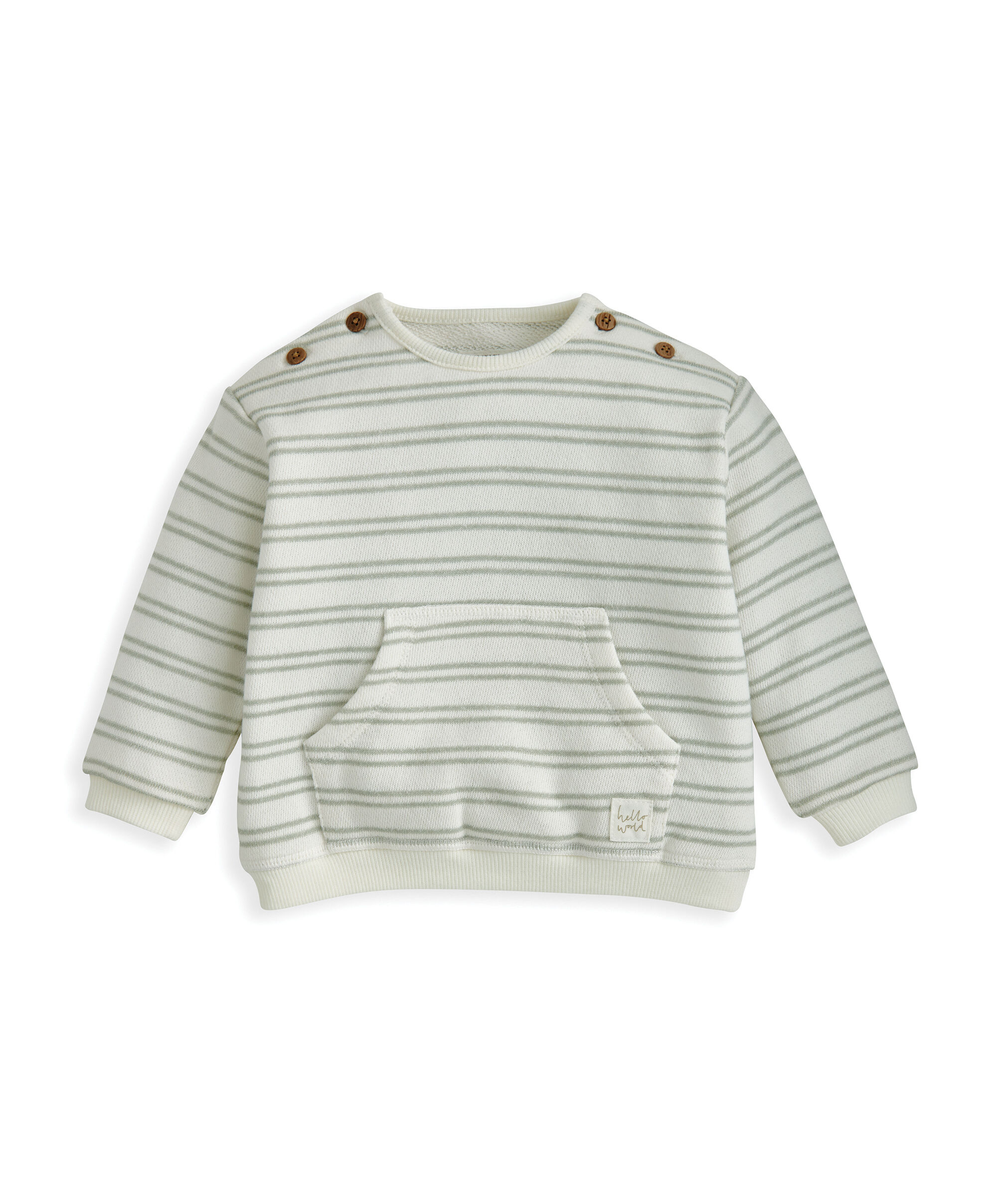 طقم بلوزة ولغينغز بنقشة مخططة - قطعتان image number 3