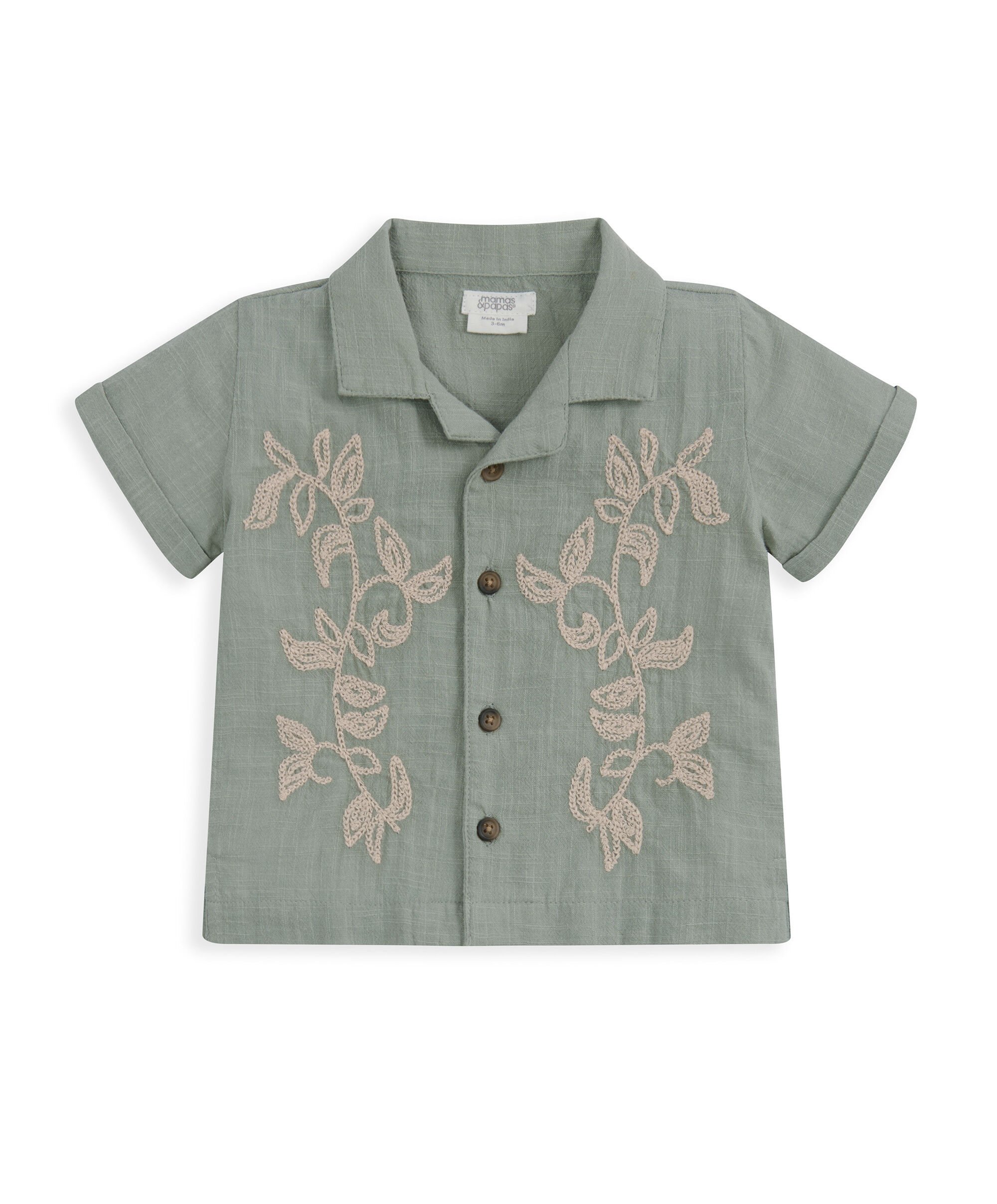 طقم قميص رسمي كاكي وشورت، قطعتين image number 3