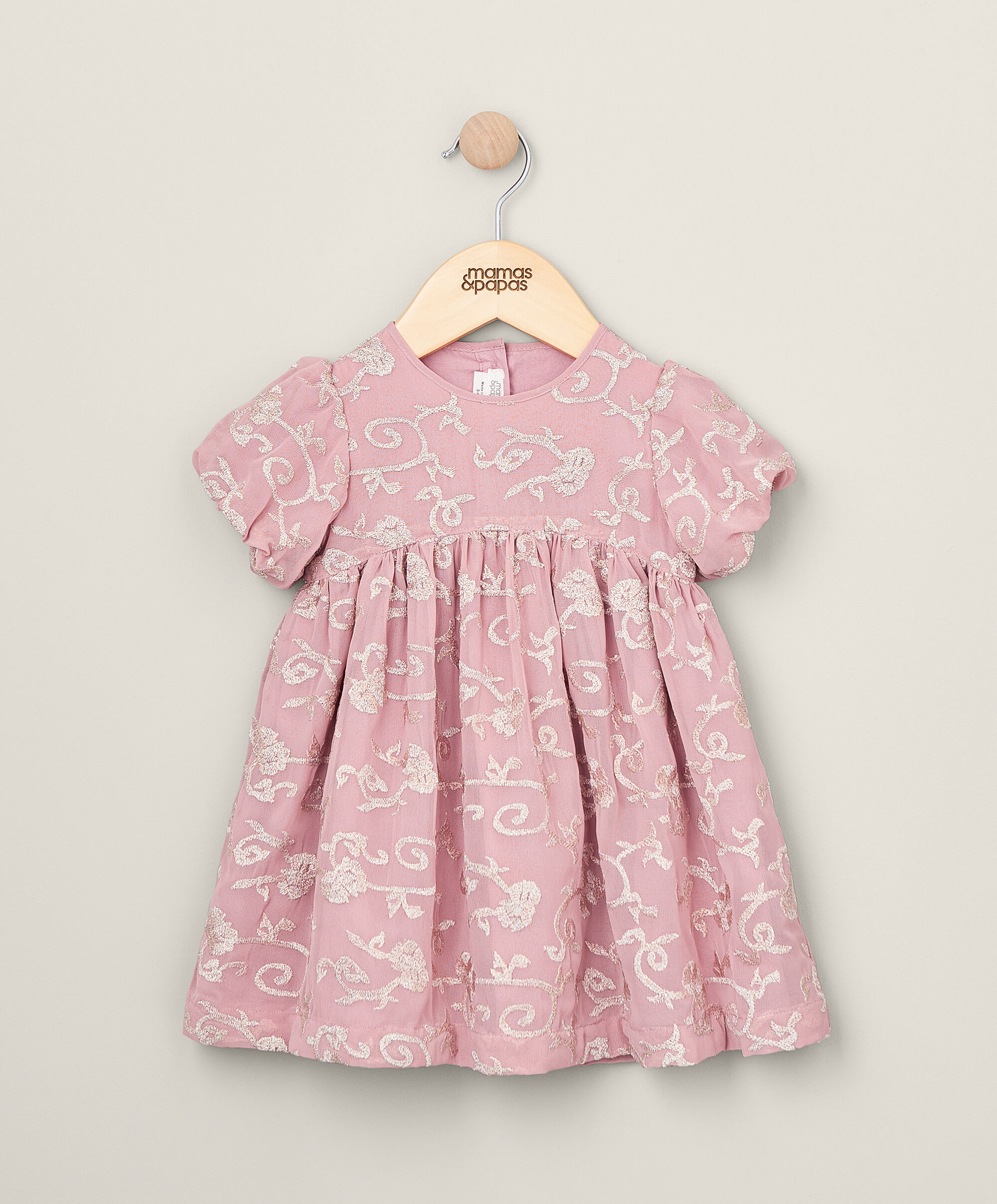 فستان مطرز للعيد - وردي image number 1