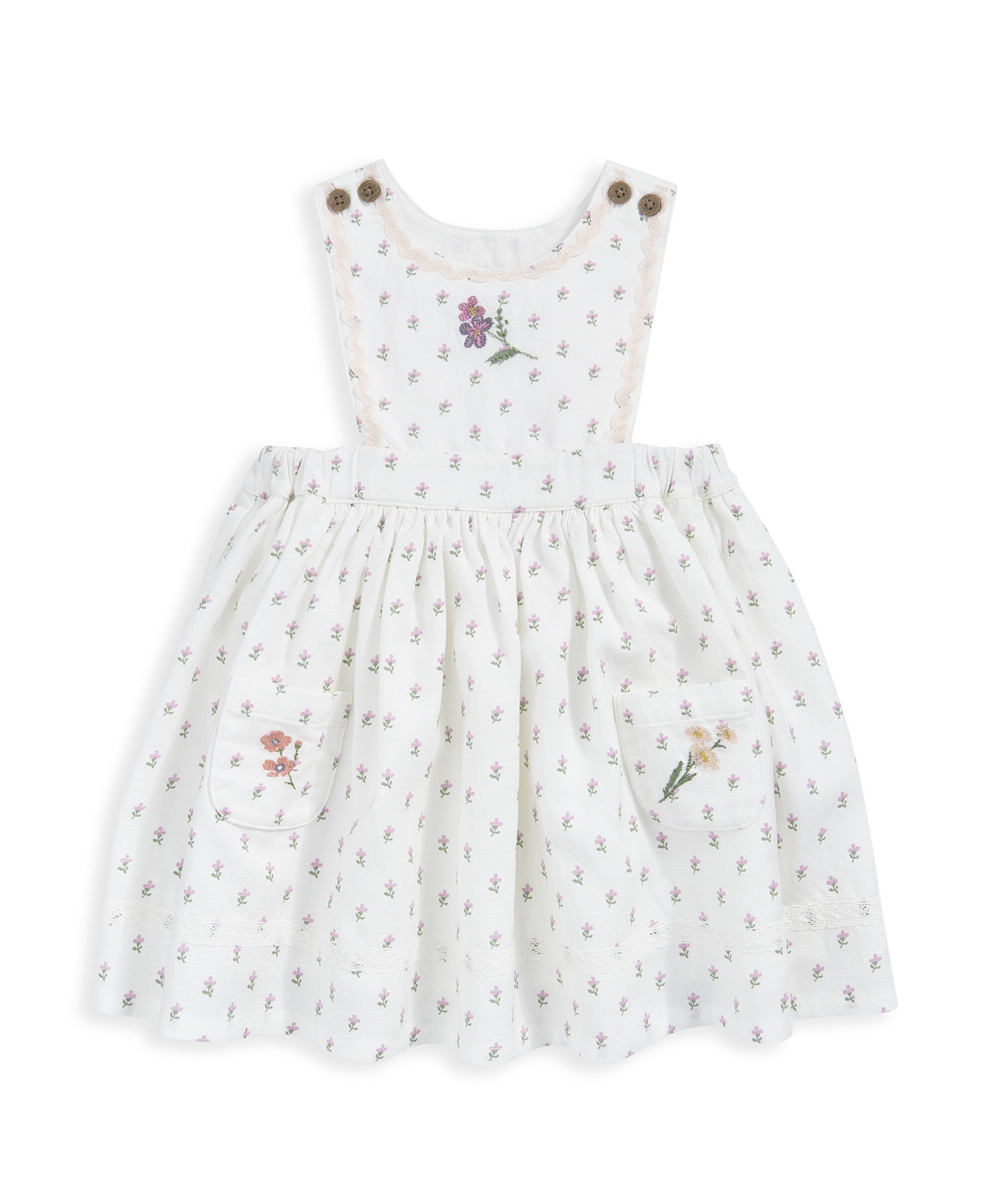 طقم فستان بتصميم مريلة وتي شيرت image number 5