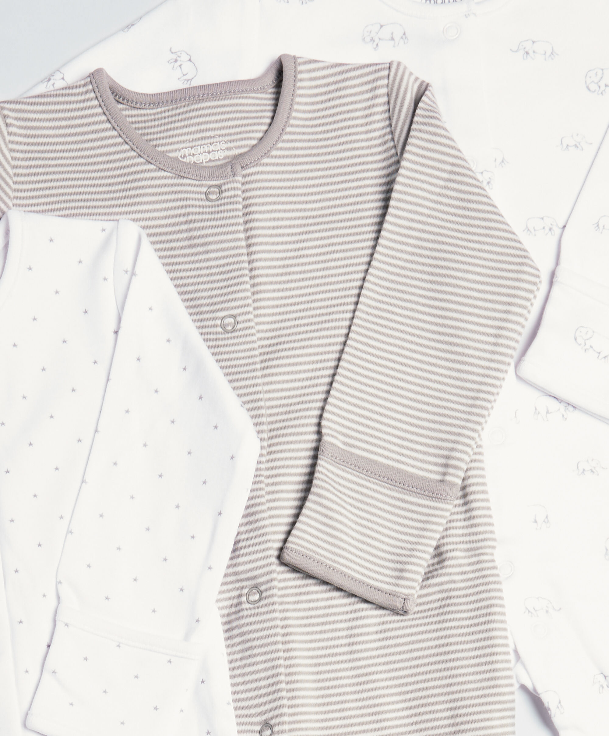 طقم بيجاما قطعة واحدة بنقشة فيل - 3 قطع image number 2