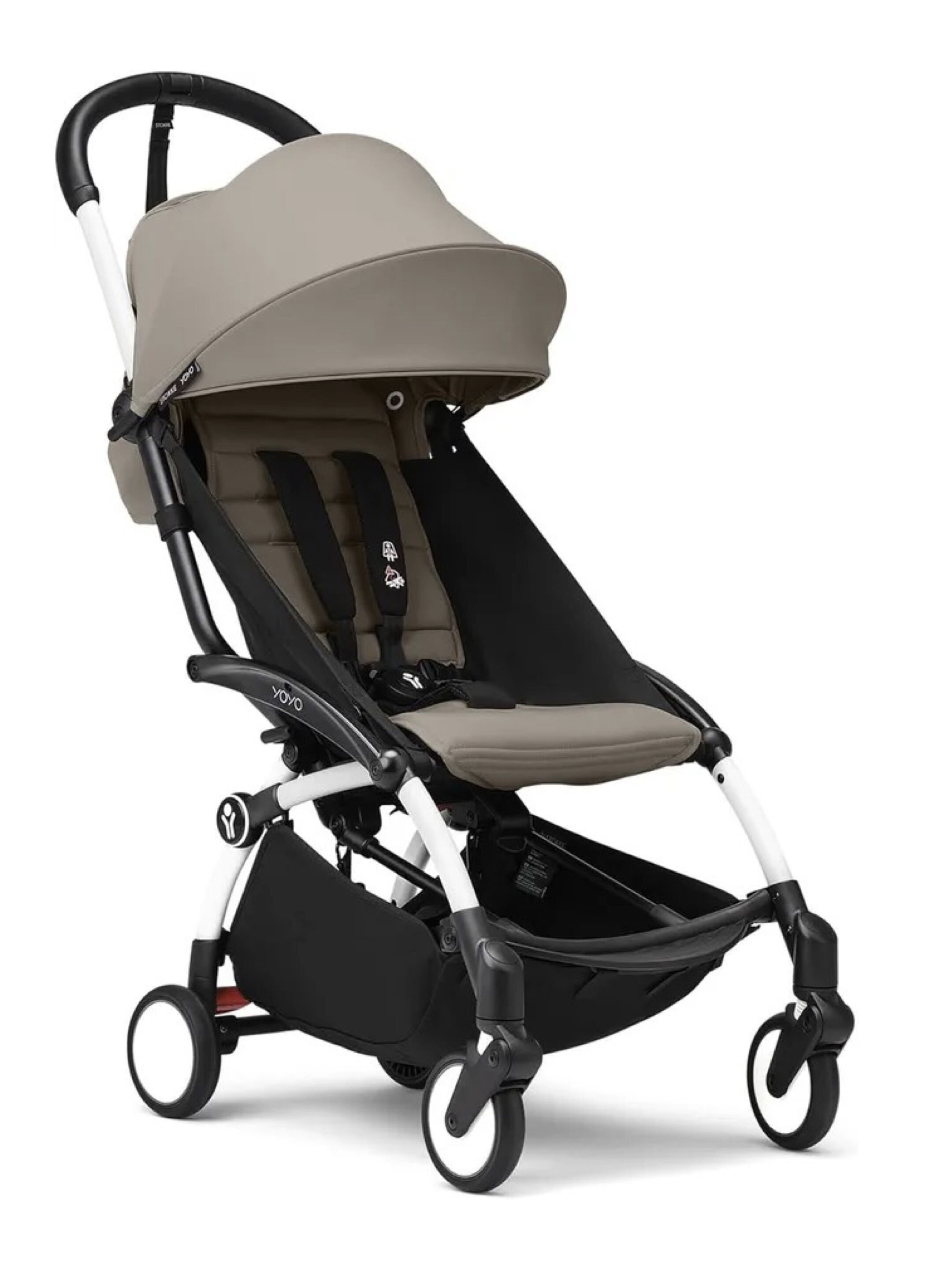 مجموعة هيكل أبيض لعربة أطفال ستوك يويو3 مع مجموعة مقعد للأطفال لعمر 6 شهور فأكثر بلون توب (قطعتين) image number 1