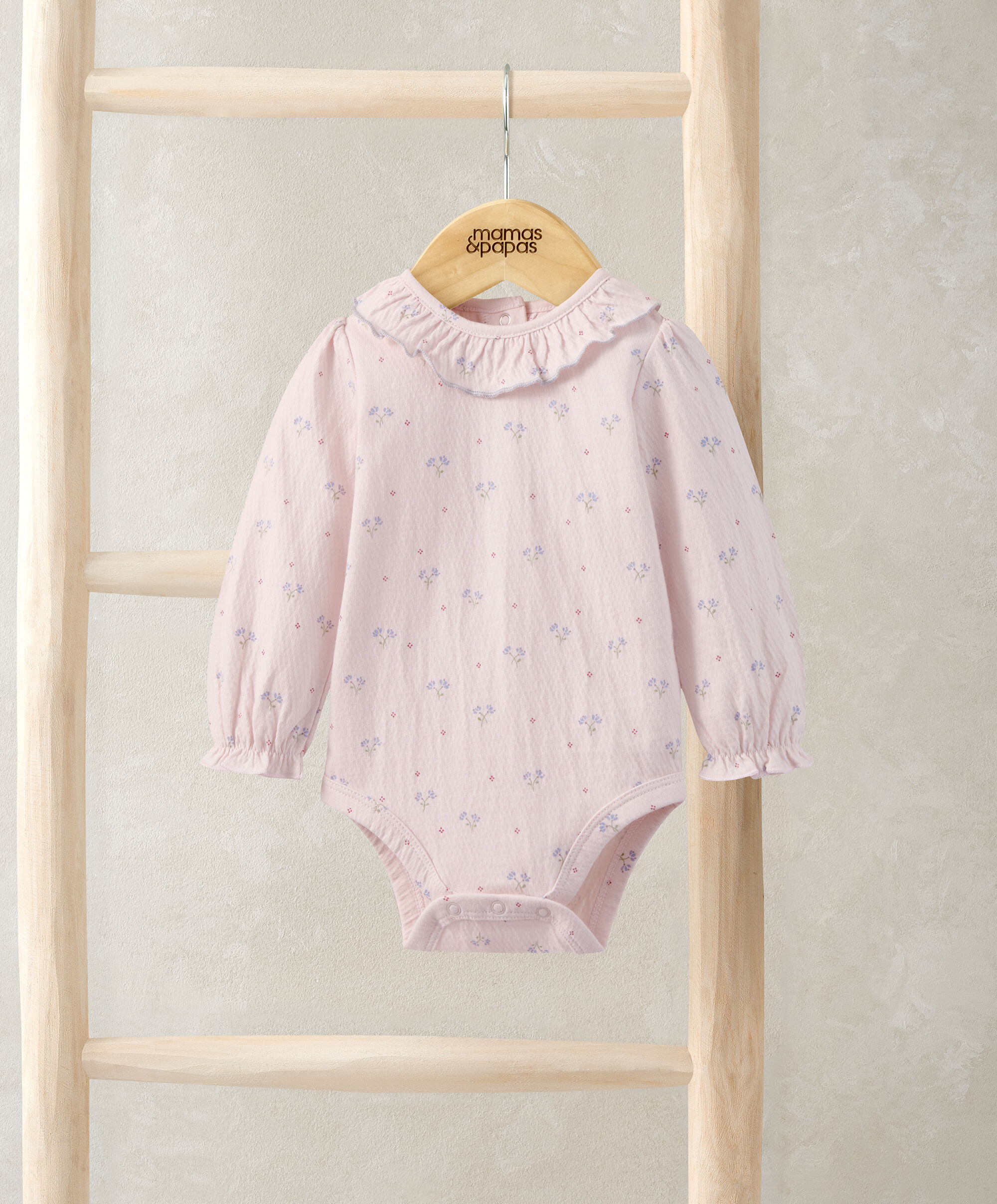 بودي سوت بنقشة زهور قماش مجعد image number 1