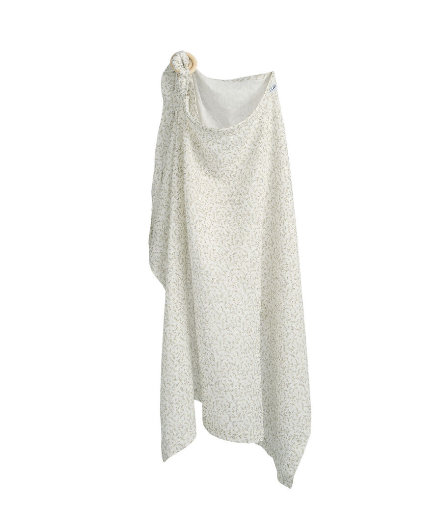 غطاء رضاعة بطبعة أوراق شجر موسلين image number 3