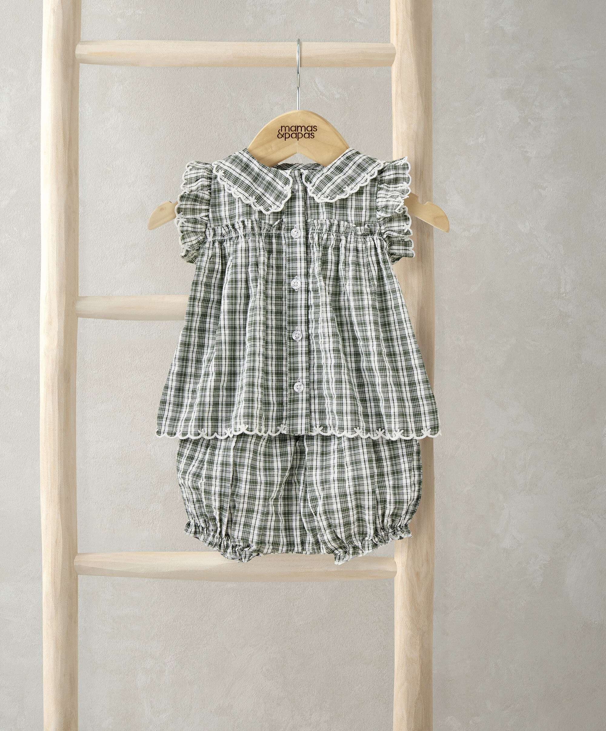 طقم بنقشة مربعات، قطعتين image number 1