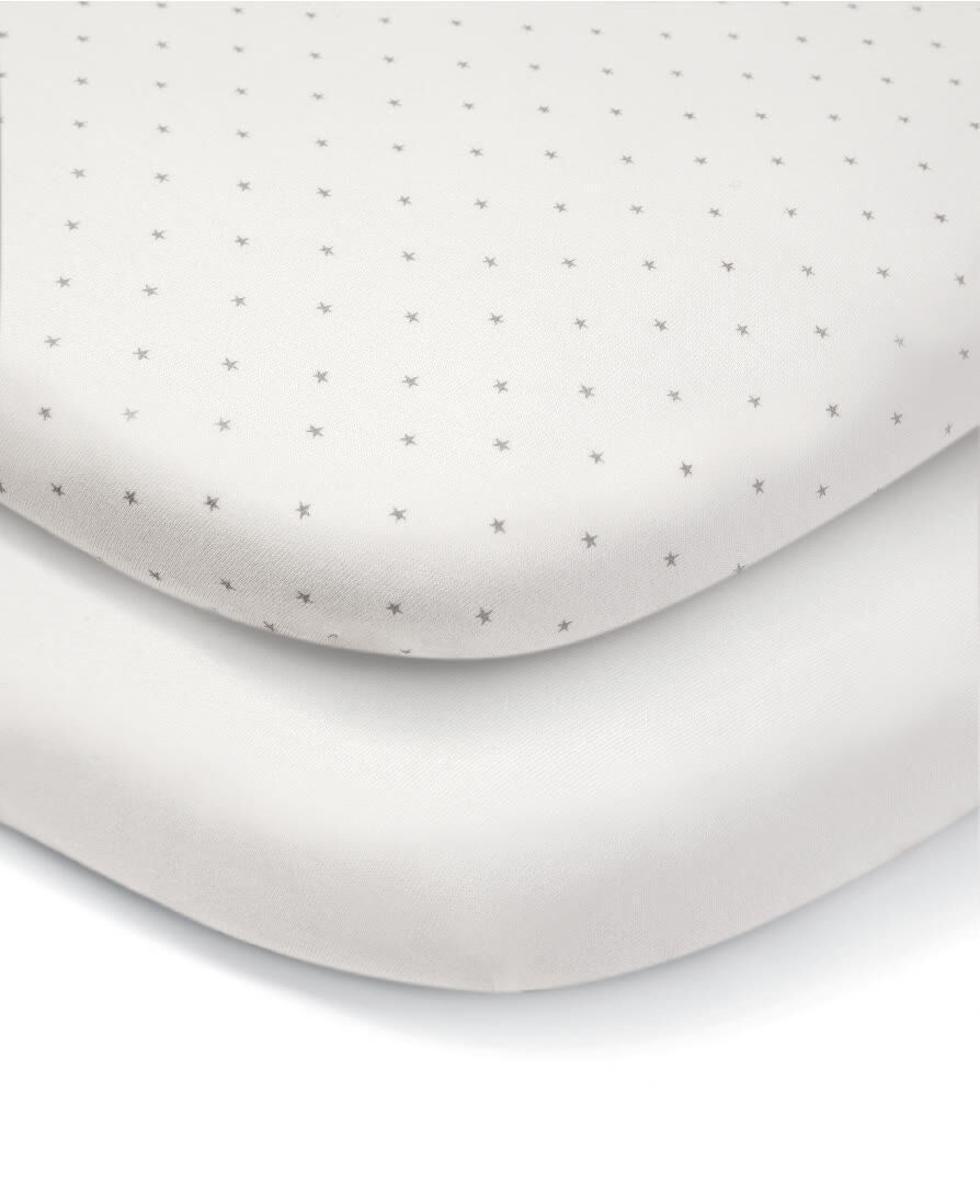 طقم شراشف لمهد لوا الجانبي بنقشة نجوم - قطعتان image number 2