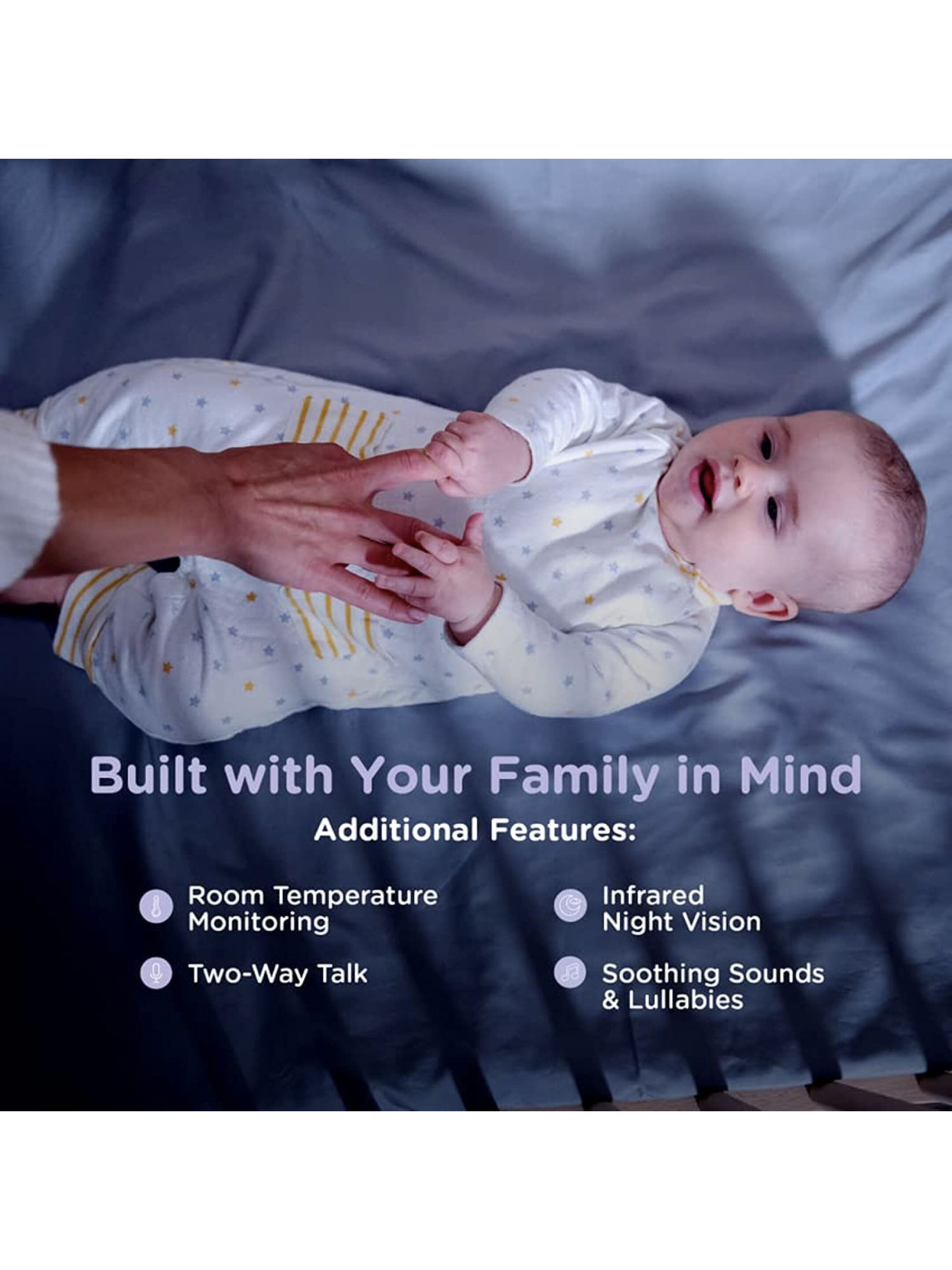 كاميرا هابل ذكية وعالية الوضوح بضوء ليلي لمراقبة الطفل image number 4