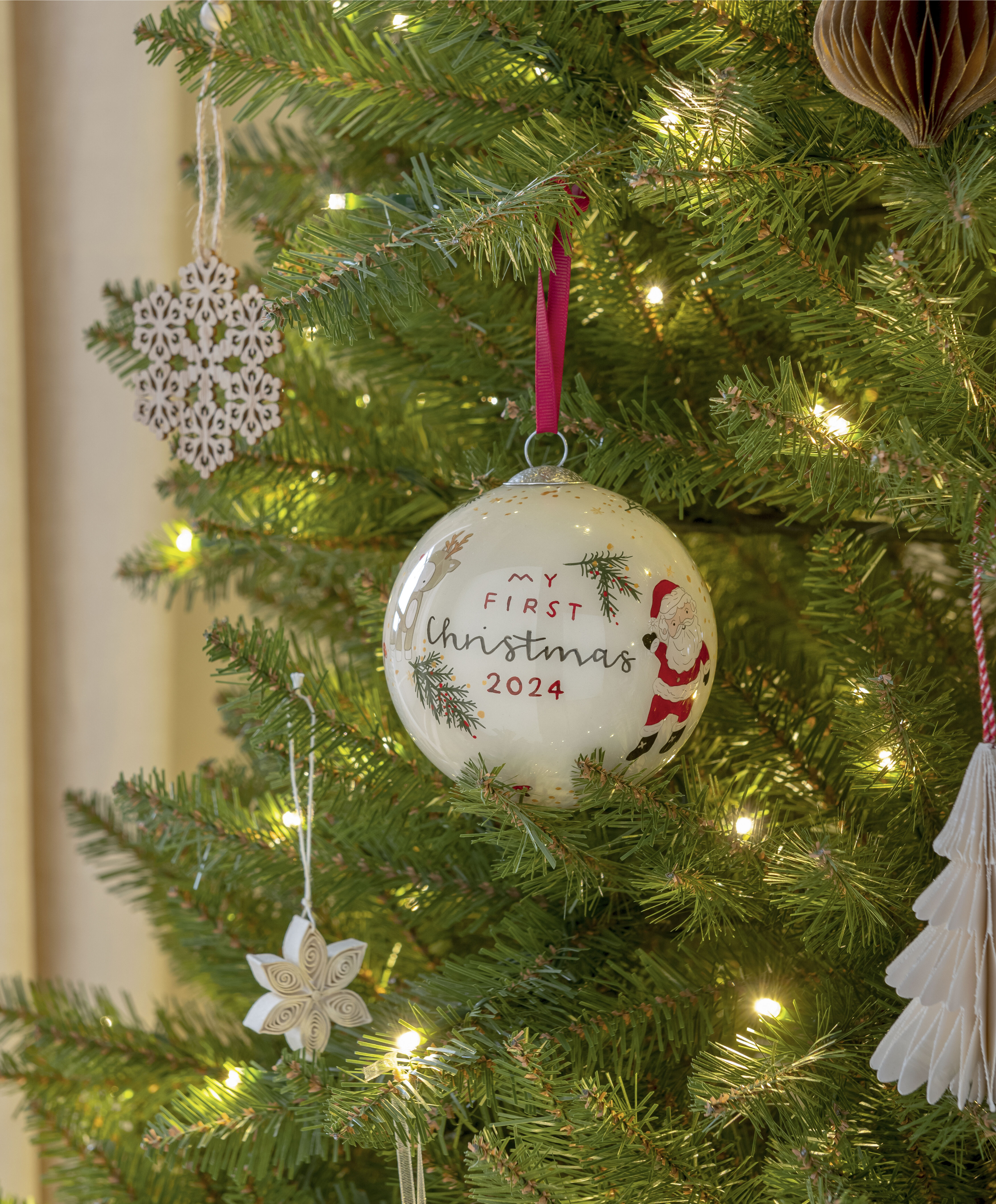كرة تزيين ماي فيرست كريسماس 2024 - لون محايد image number 1