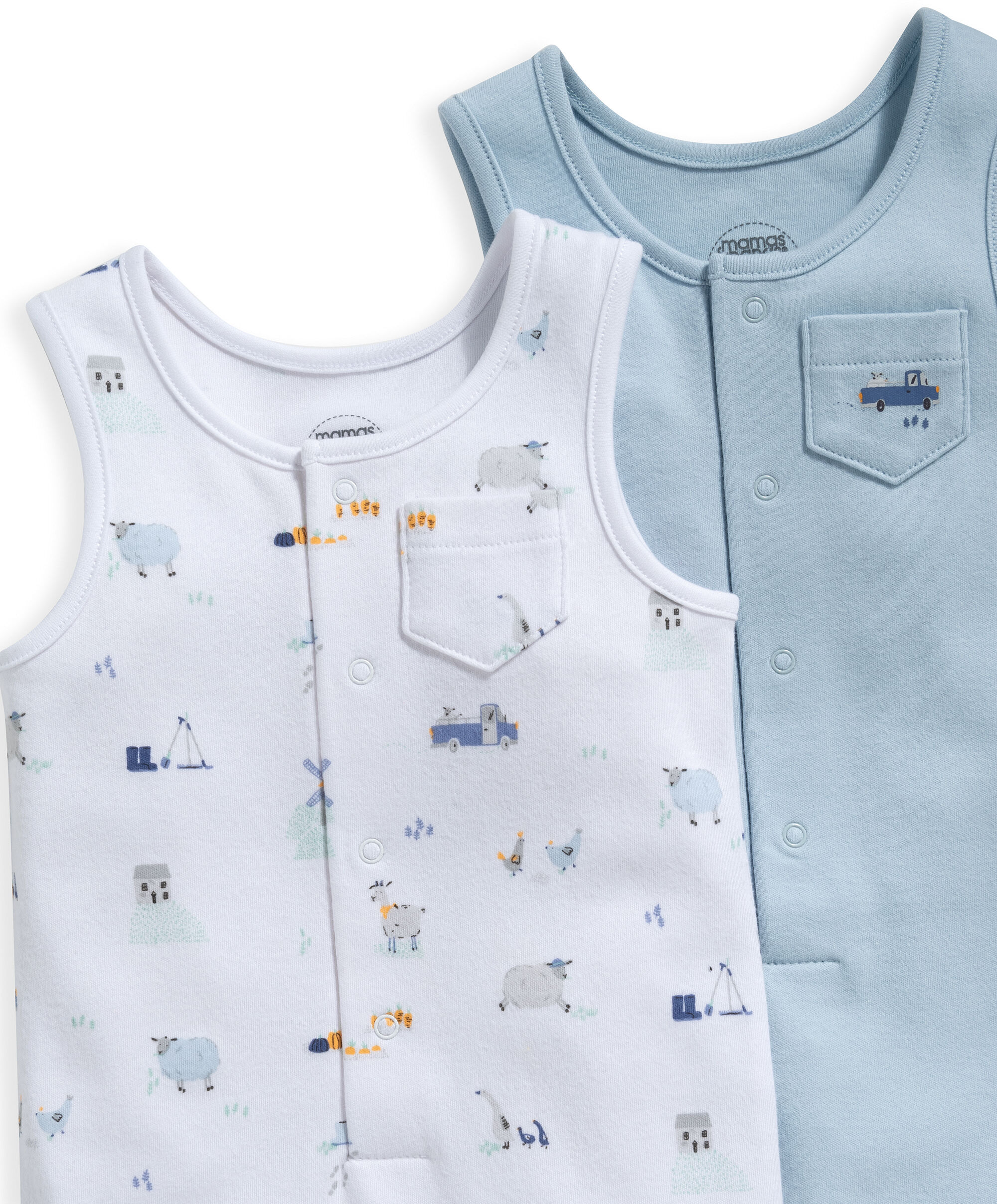 طقم رومبر أزرق بلا أكمام - قطعتان image number 2