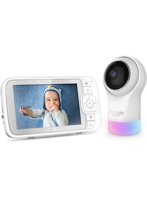 كاميرا هابل ذكية وعالية الوضوح بضوء ليلي وشاشة 5 بوصات لمراقبة الطفل، خاصية تدوير وإمالة وتقريب رقمية