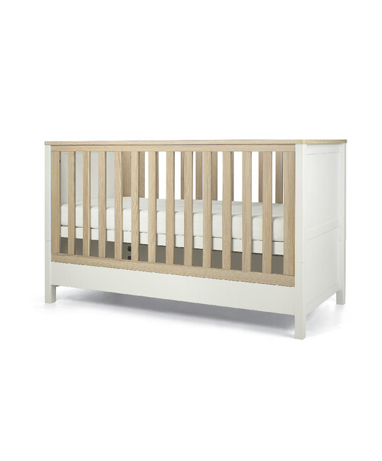 مجموعة هارويل مكوّنة من 3 قطع طقم سرير أطفال، خزانة تبديل، مراتب أساسية من الألياف - أبيض image number 7