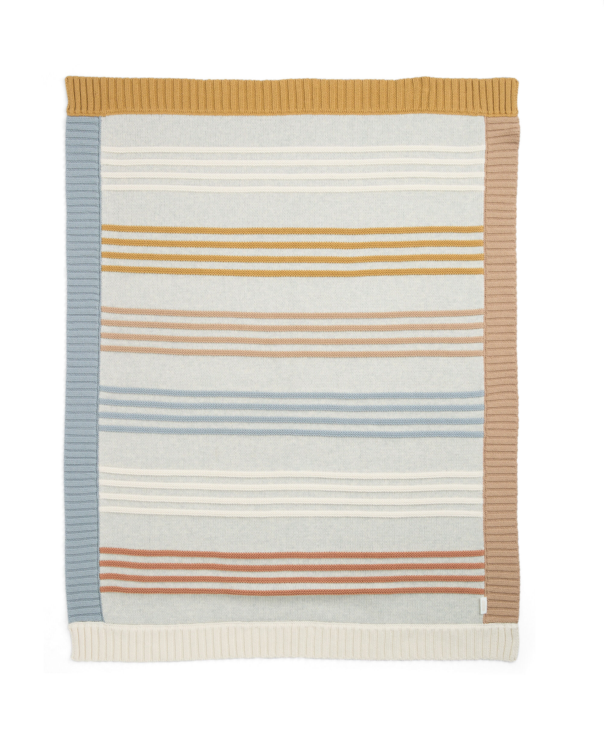 بطانية منسوجة مخططة بحواف بألوان متعددة image number 2