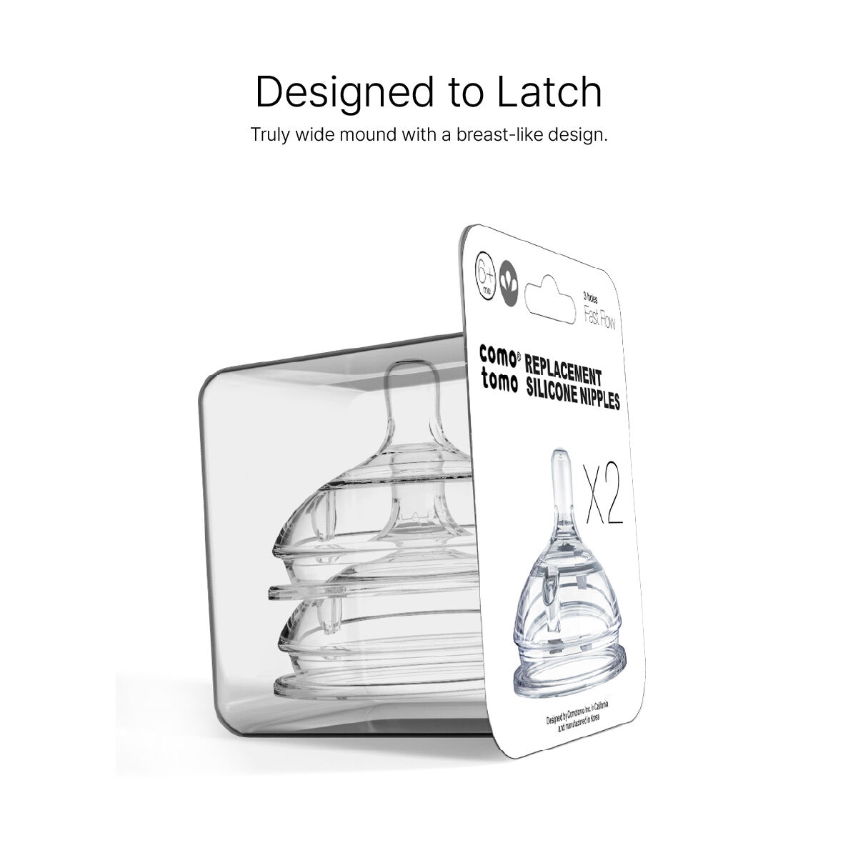 مجموعة حلمات كوموتومو شفافة ناتشورال تيت (تدفق بطيء) سيليكون، قطعتين image number 3