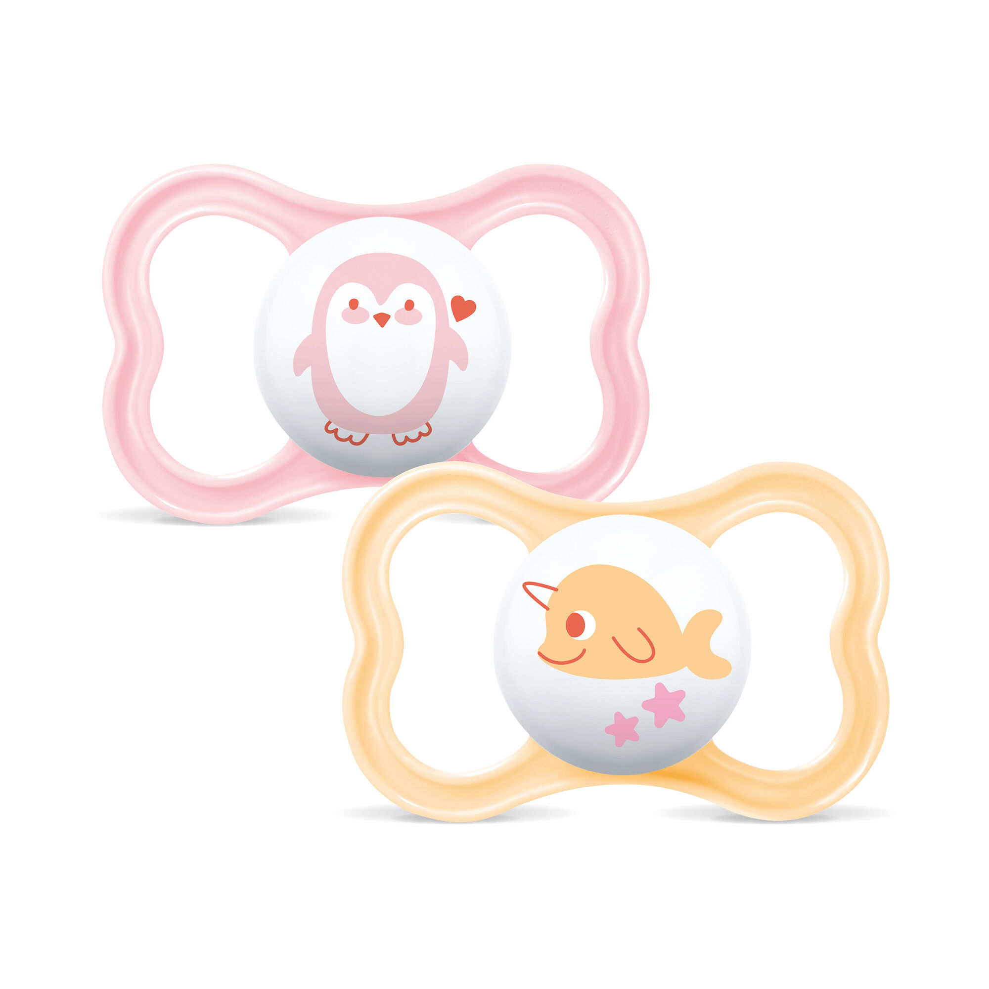 مجموعة لهايات مام بايبي سوبريم سيليكون لسن ثلاث أشهر فأكثر - سي لايف بينك وأصفر، قطعتين image number 1