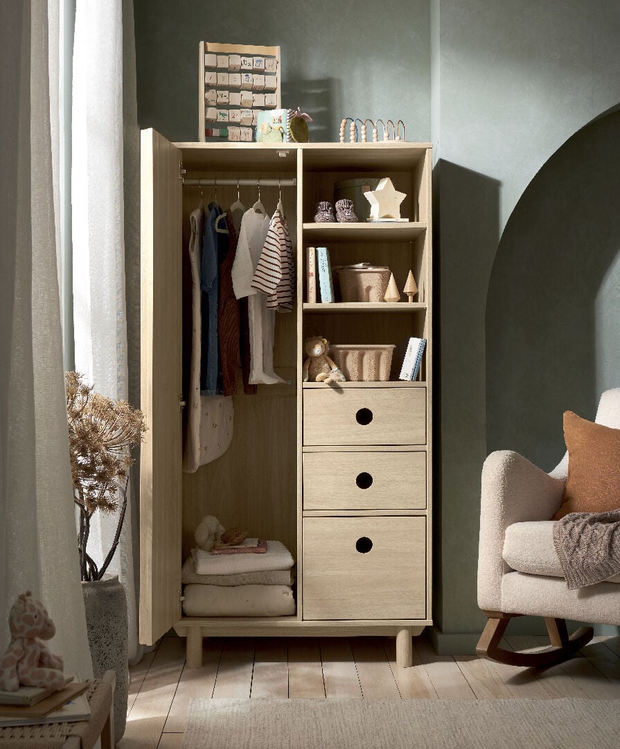 خزانة أوسكا باللون ناتورال/ أوك image number 3