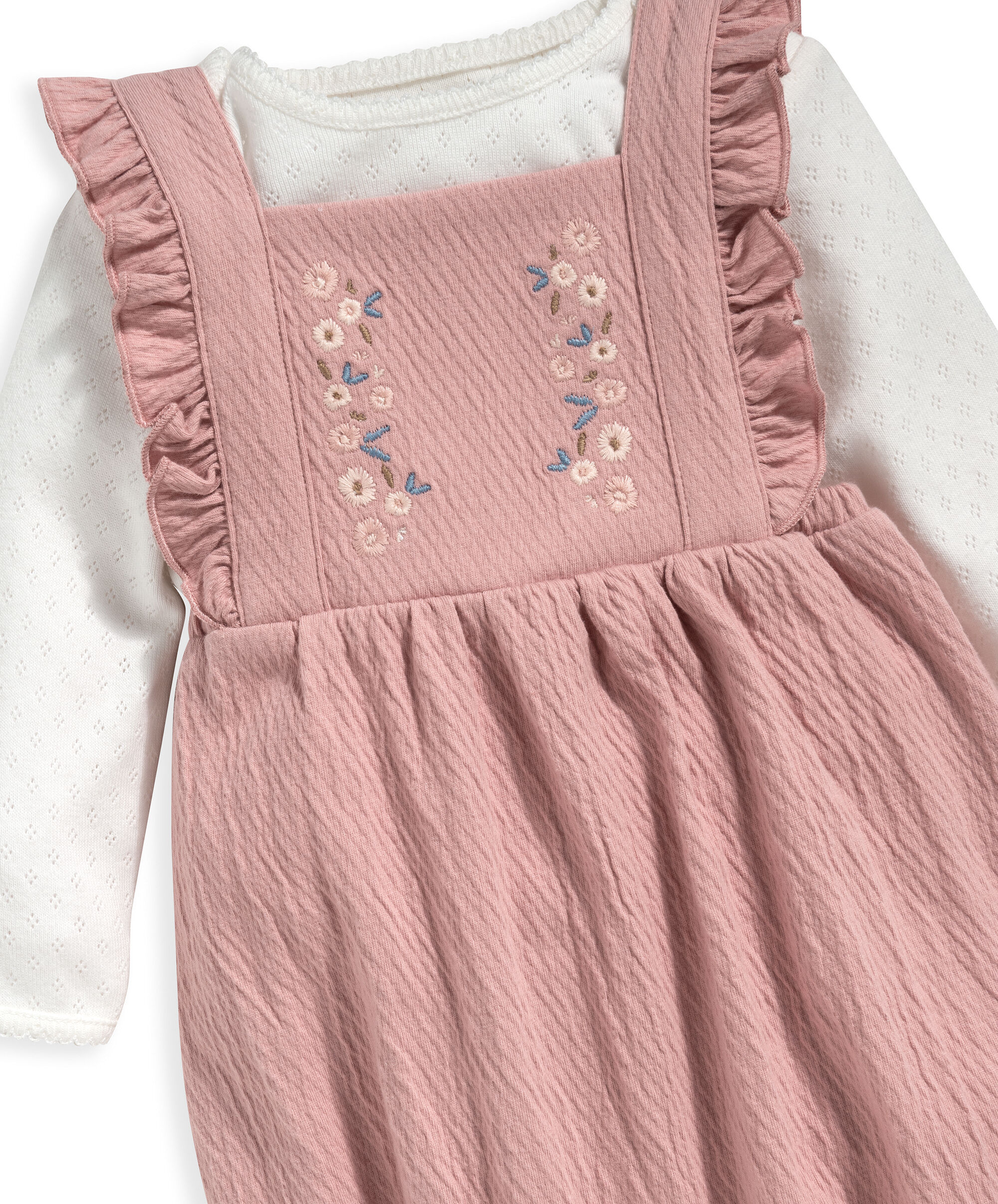 طقم لباس قطعة واحدة وردي ودنغري - قطعتان image number 6