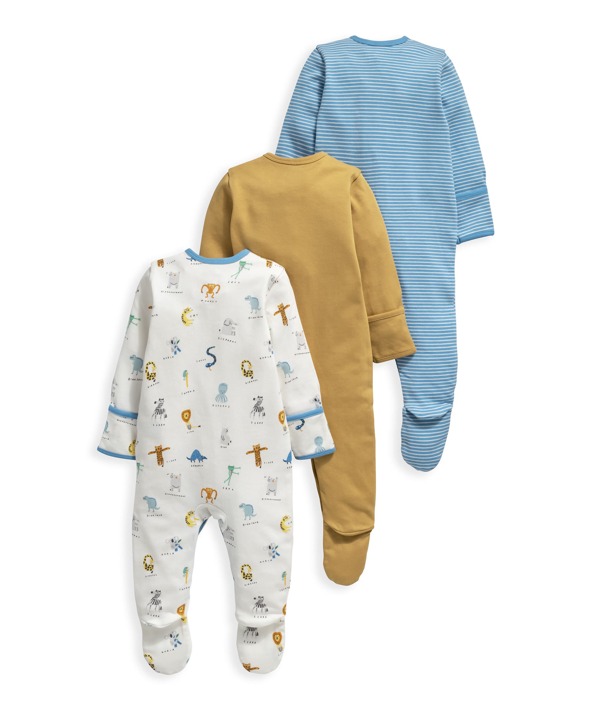 طقم بيجاما قطعة واحدة بنقشة حيوانات - 3 قطع image number 2