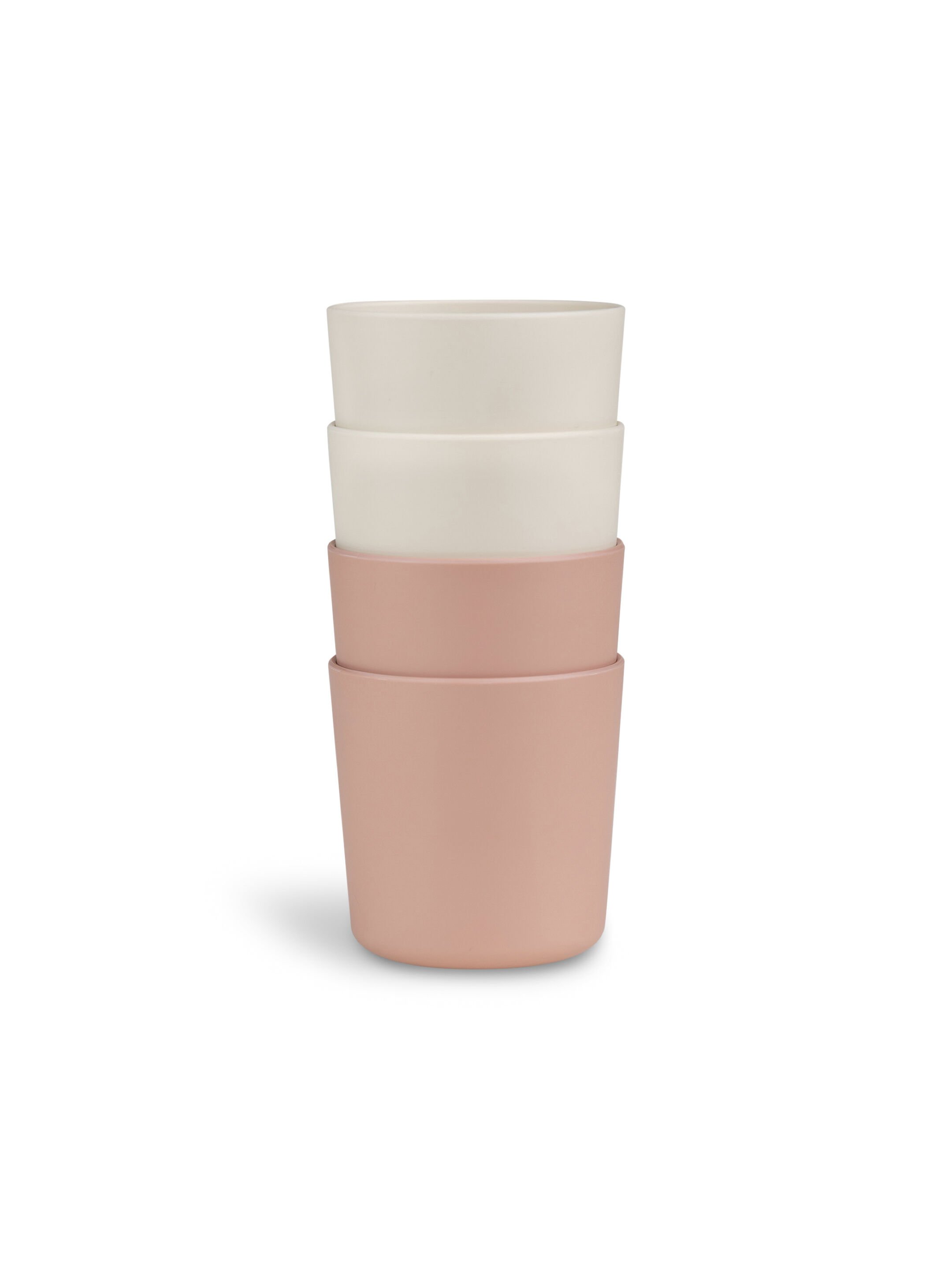 طقم أكواب من مواد حيوية من سيترون - 4 قطع بلون وردي/كريمي image number 2