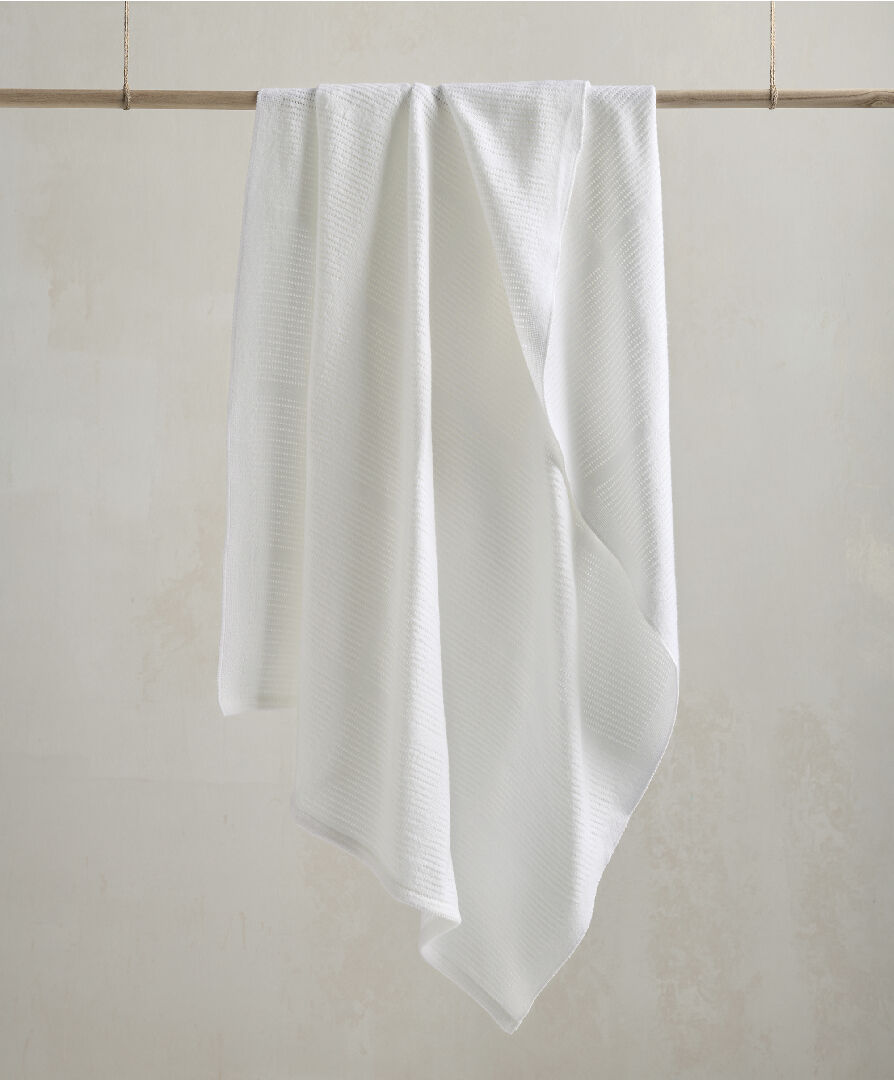 بطانية منسوجة كبيرة - أبيض image number 1