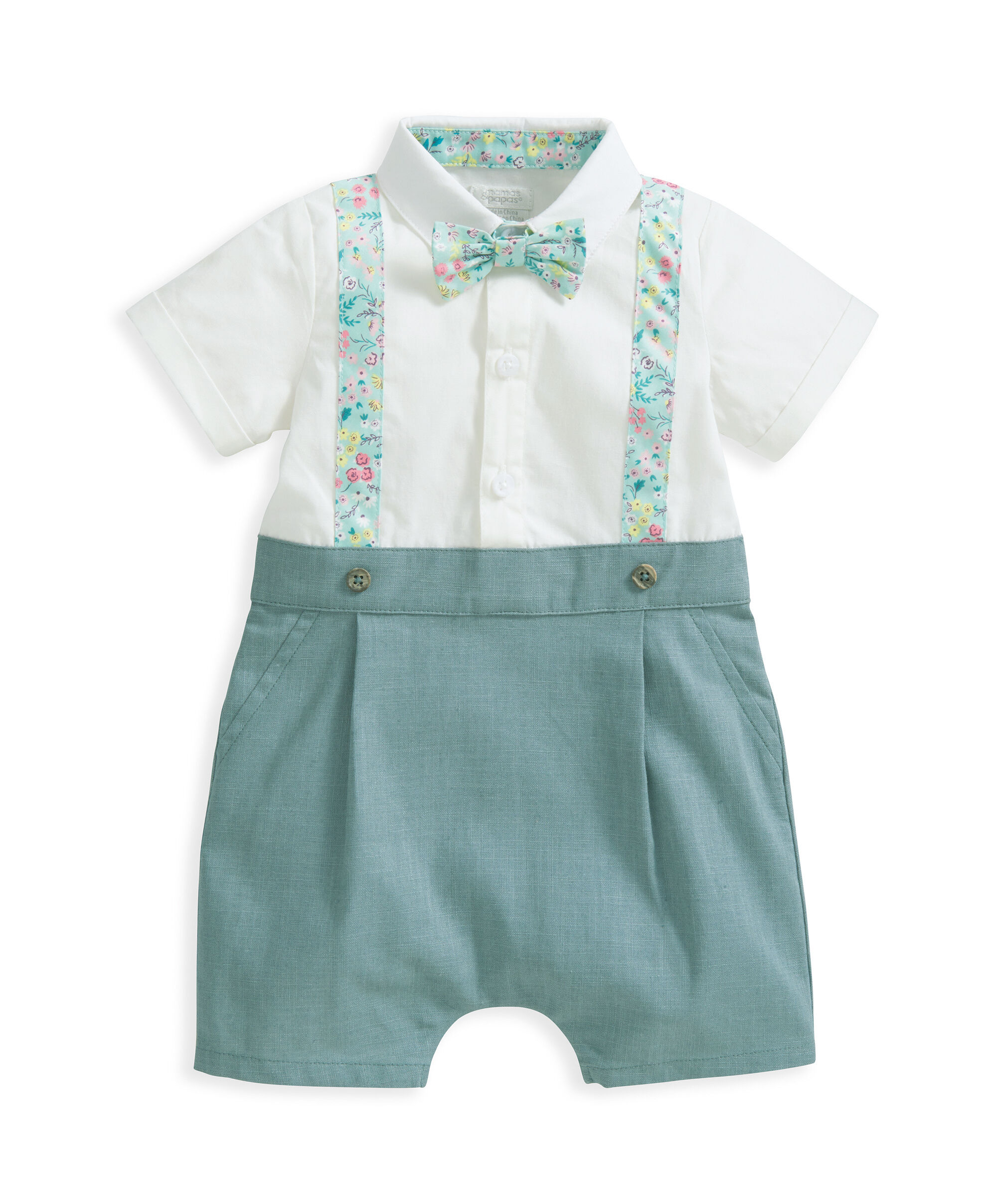 رومبر مزين بحمالات بنقشة زهور image number 2