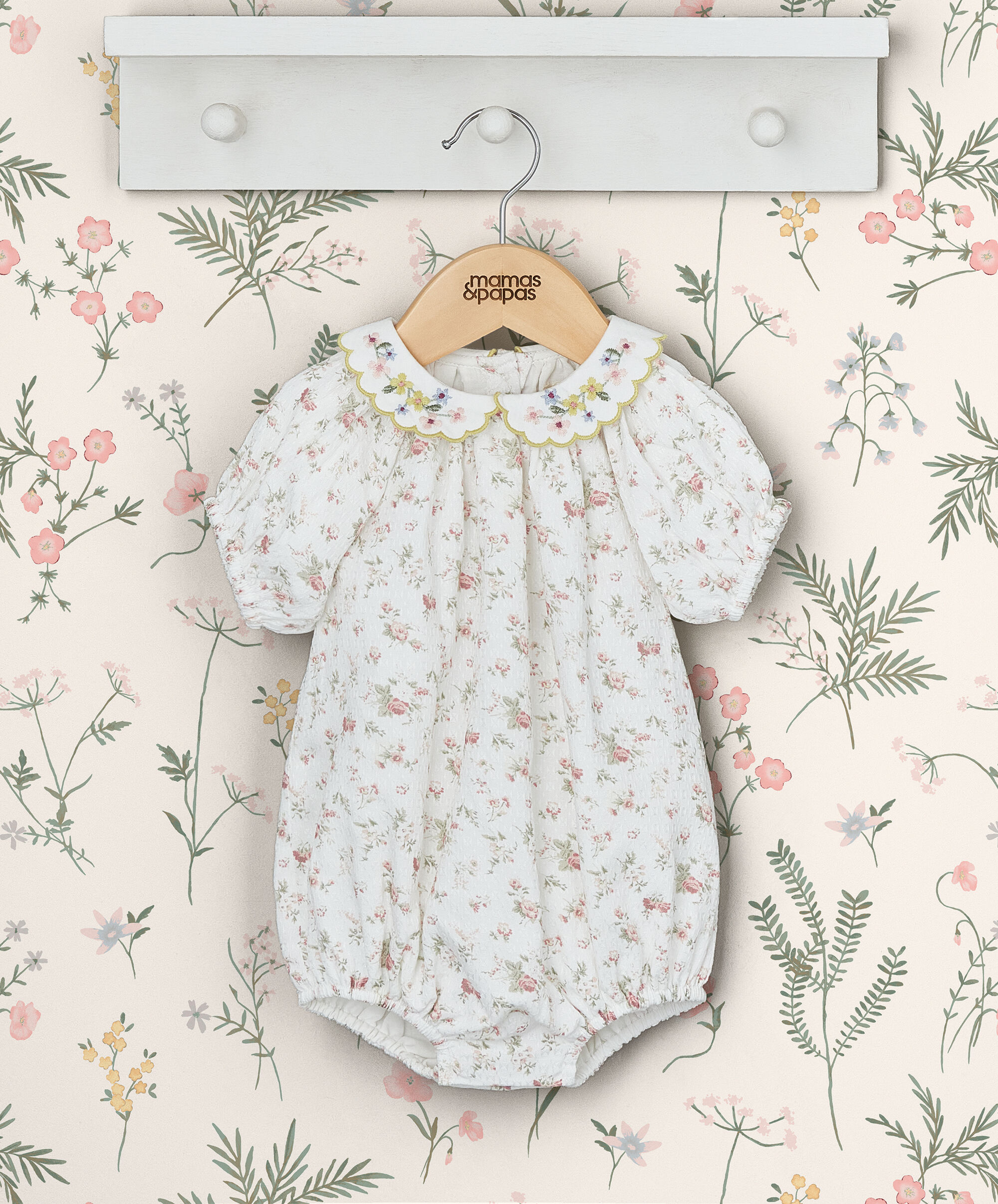 رومبر بنقشة زهور وياقة مطرزة image number 1