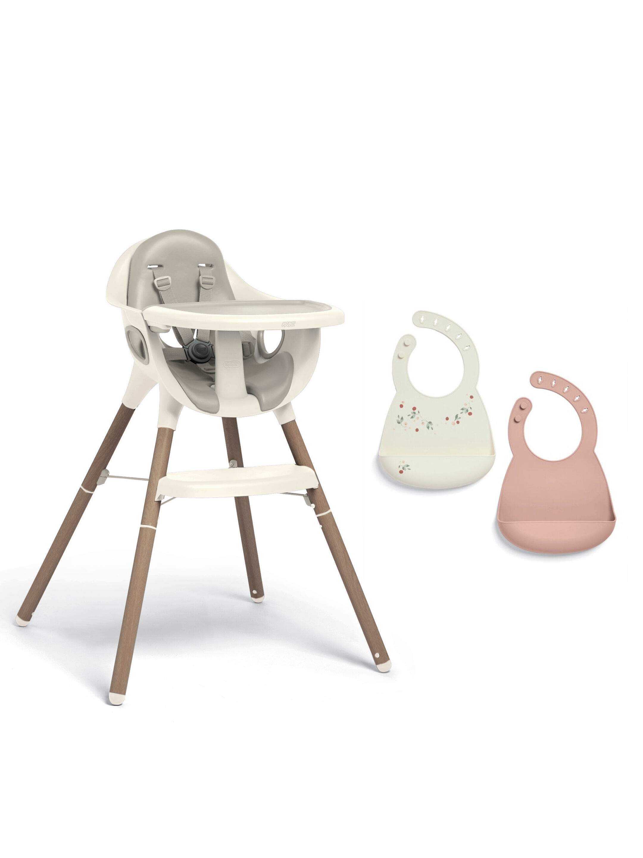 مجموعة كرسي جوس مرتفع ومريلتين سيليكون - كرواسون image number 1