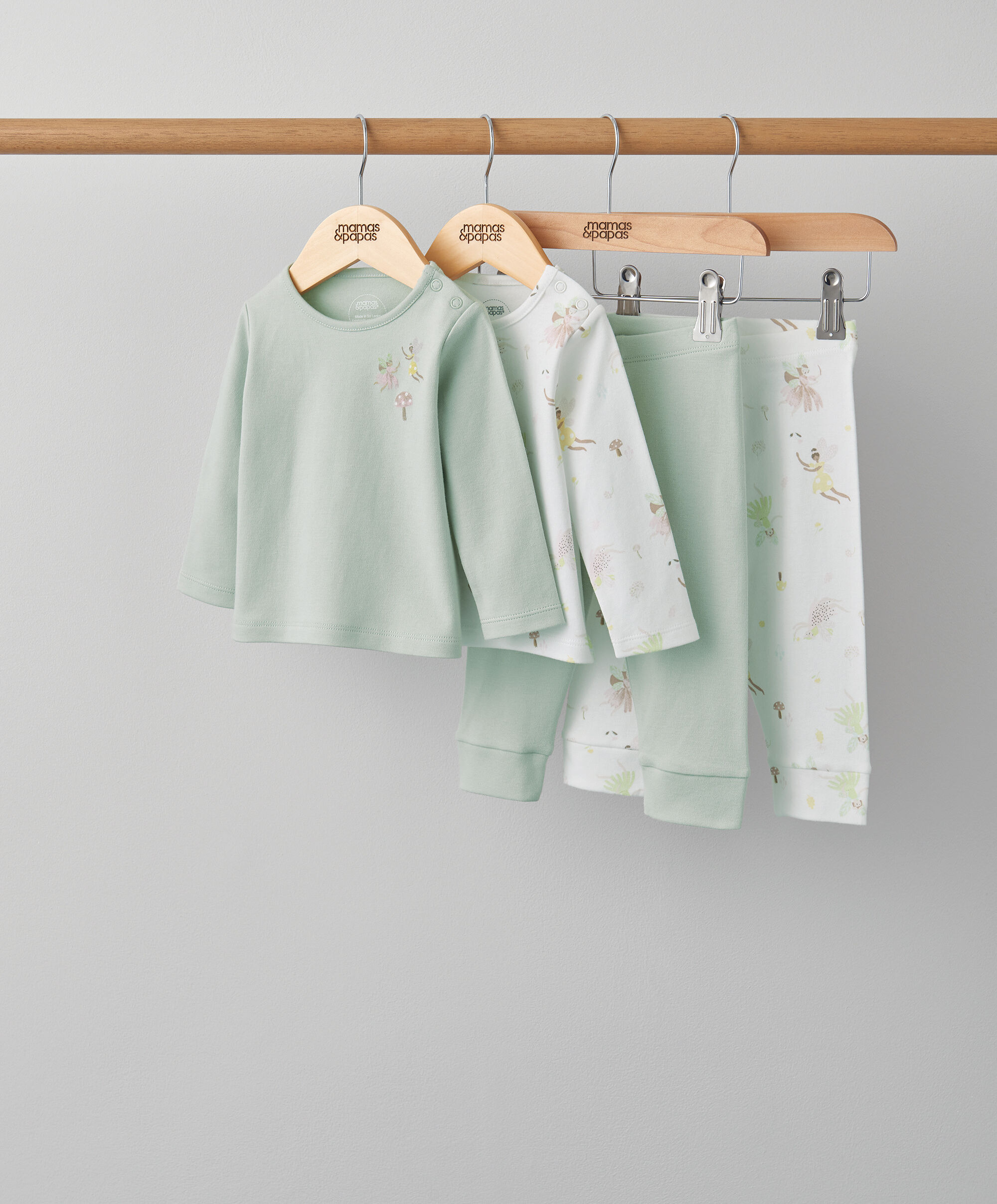 طقم بيجاما بنقشة جنية وأكمام طويلة - قطعتان image number 1