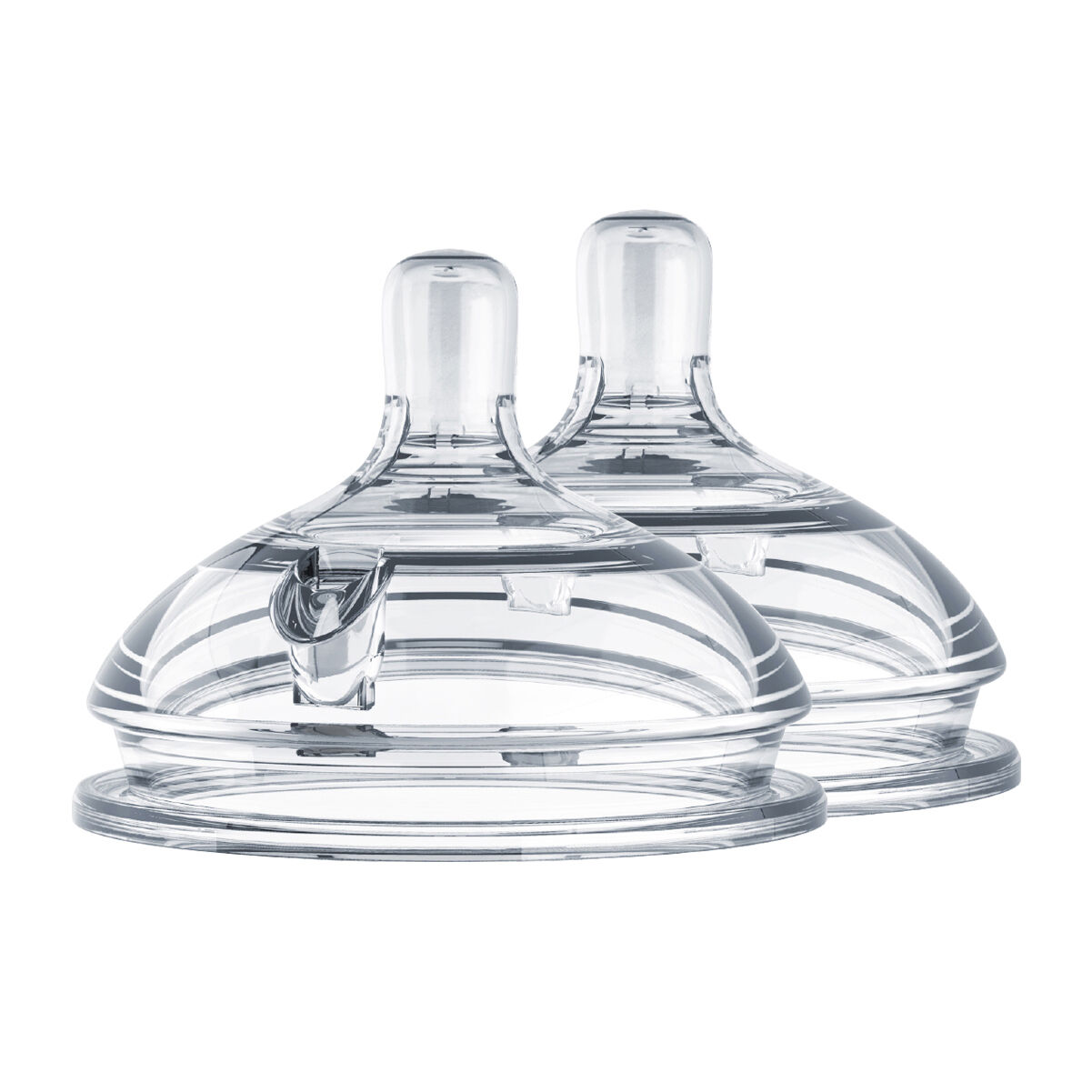 مجموعة حلمات كوموتومو شفافة ناتشورال تيت (تدفق متنوع) شفافة سيليكون، قطعتان  image number 2