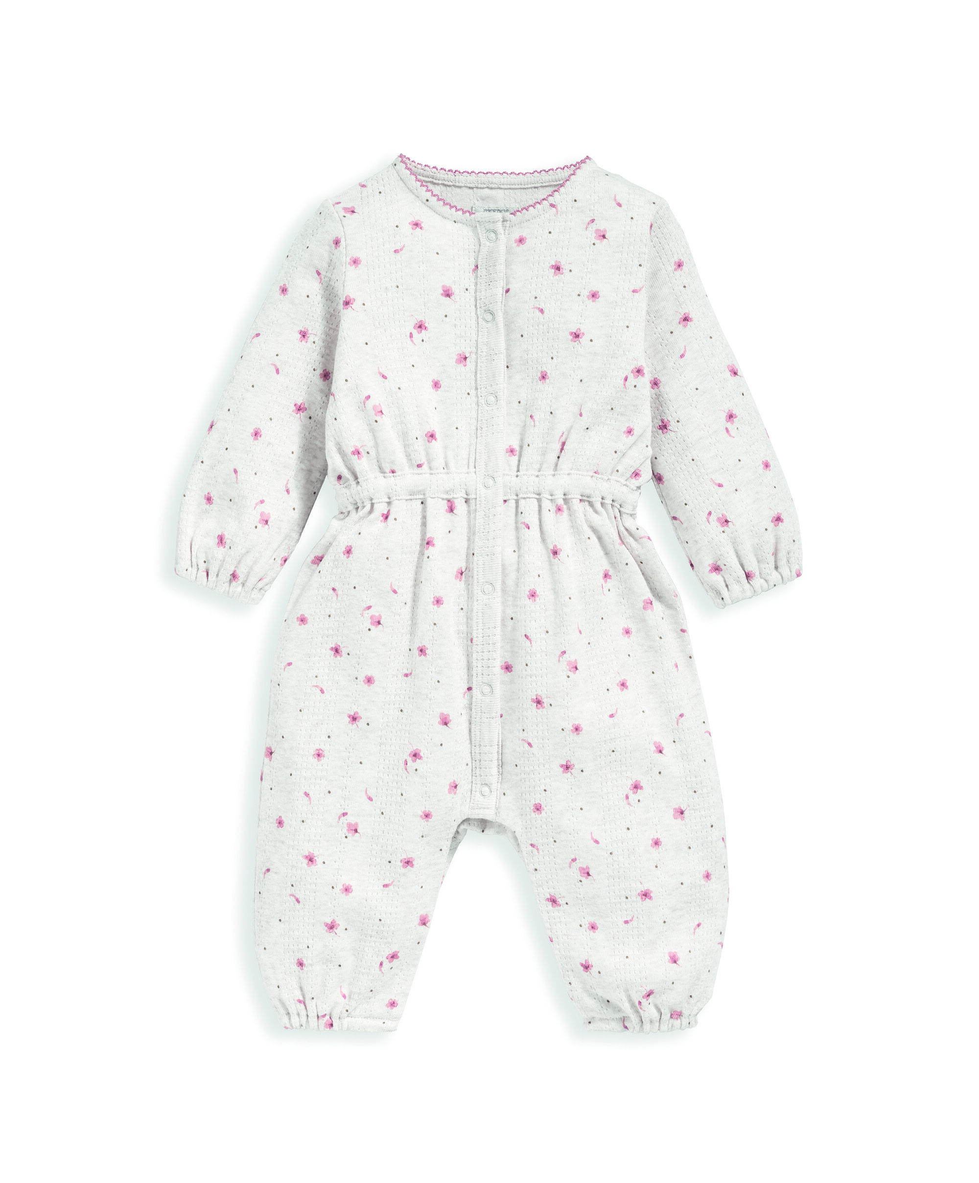 رومبر بونتيل بنقشة زهور وخصر مزموم image number 2