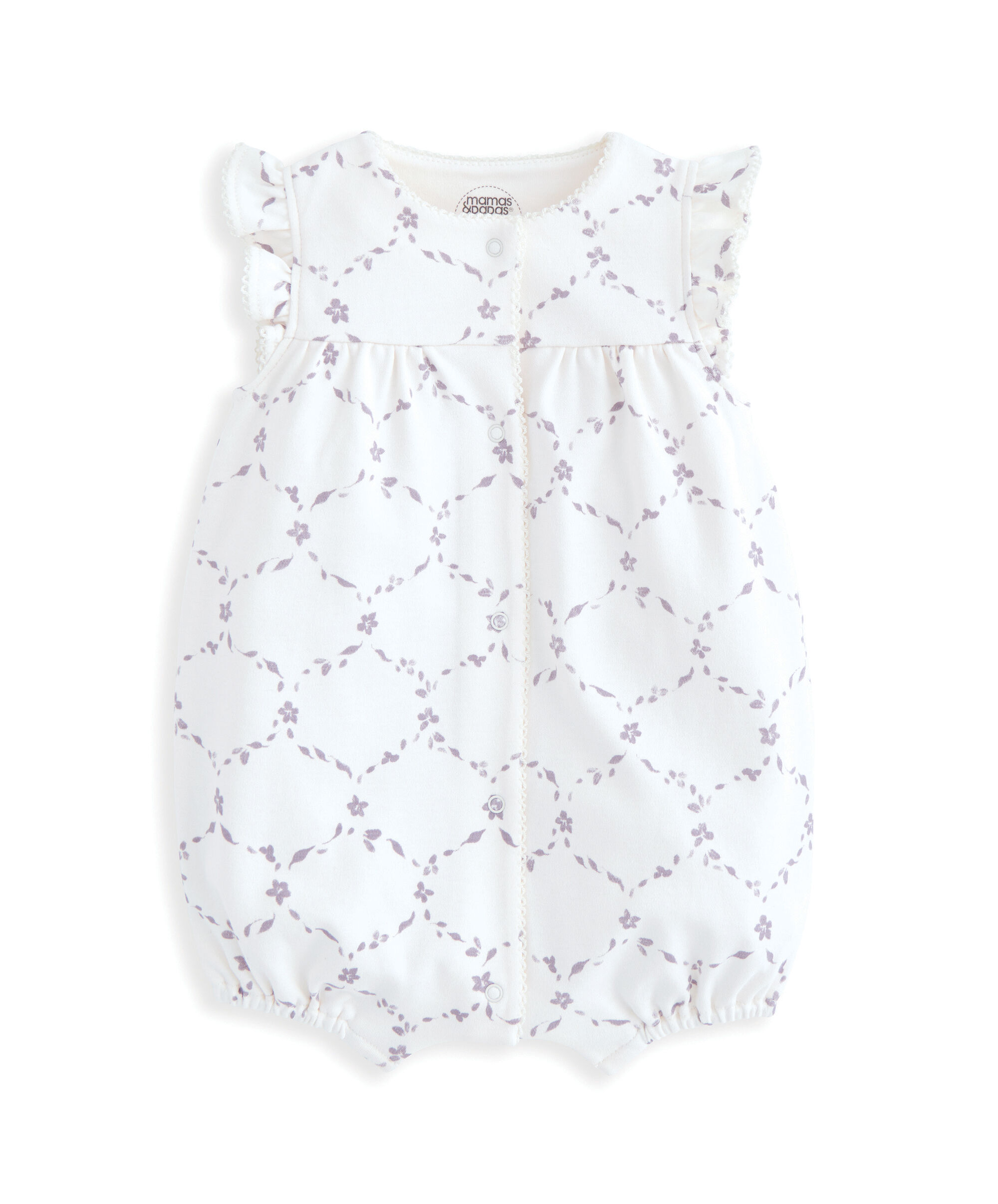 رومبر قصير بنقشة تعريشة زهور image number 2