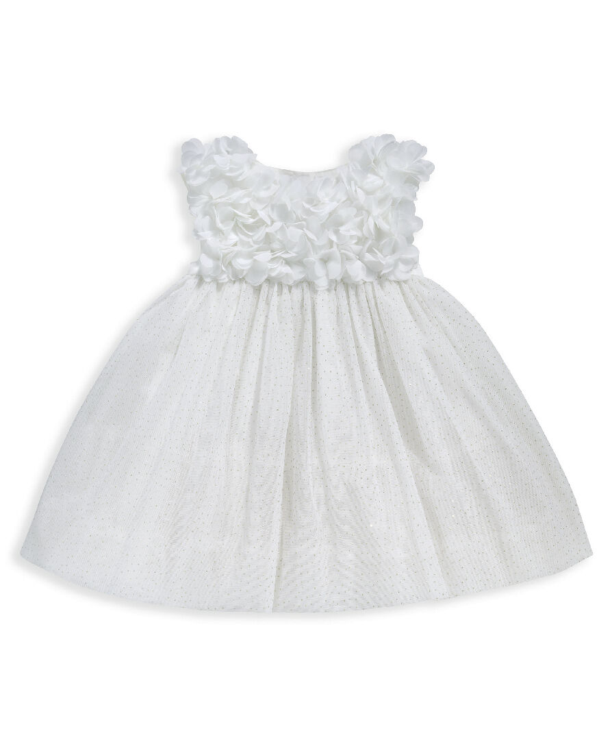 فستان مزين بزهور على الصدر image number 1