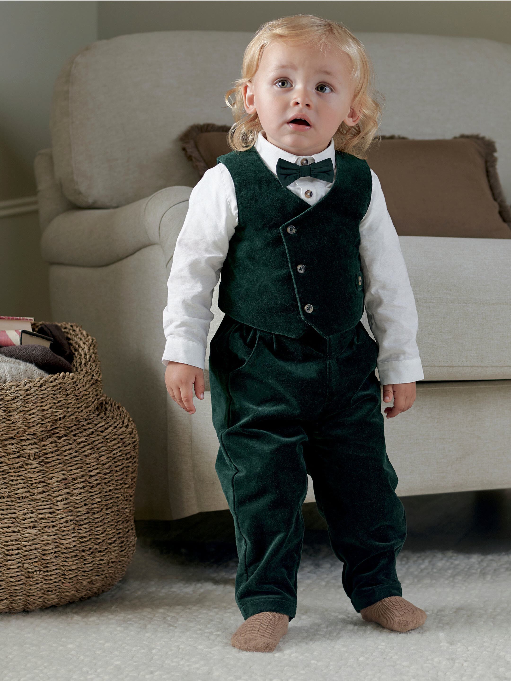 4-Piece Green Velvet Suit